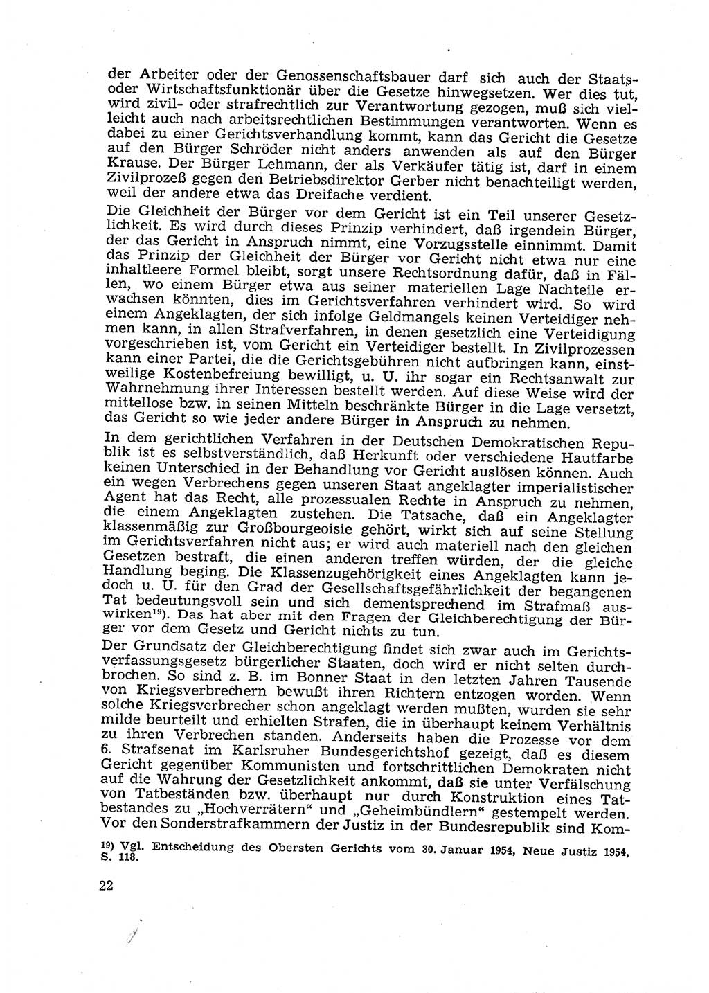 Gericht und Rechtsprechung in der Deutschen Demokratischen Republik (DDR) 1956, Seite 22 (Ger. Rechtspr. DDR 1956, S. 22)