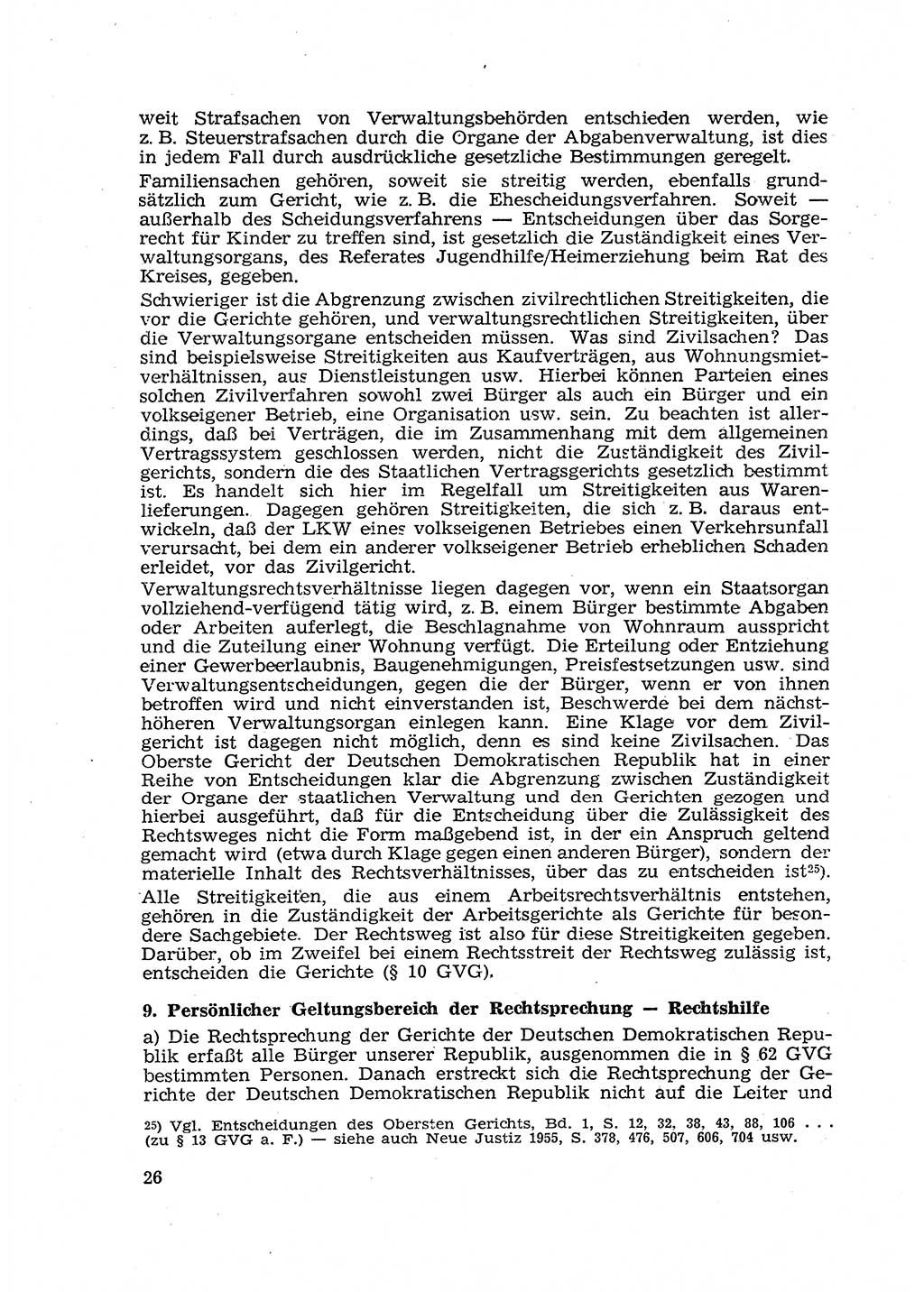 Gericht und Rechtsprechung in der Deutschen Demokratischen Republik (DDR) 1956, Seite 26 (Ger. Rechtspr. DDR 1956, S. 26)