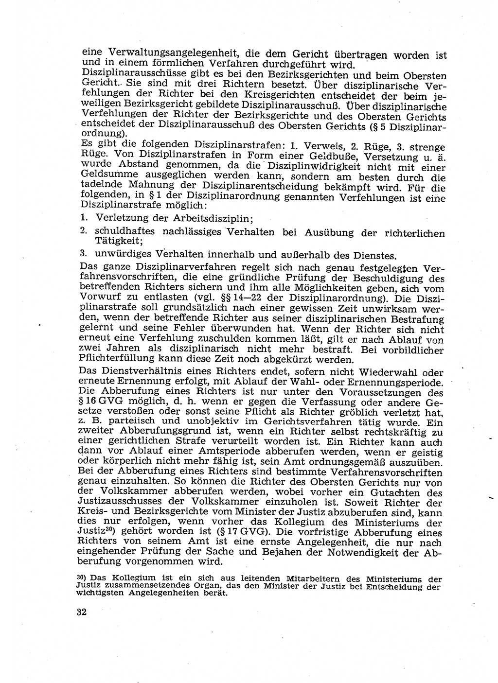Gericht und Rechtsprechung in der Deutschen Demokratischen Republik (DDR) 1956, Seite 32 (Ger. Rechtspr. DDR 1956, S. 32)
