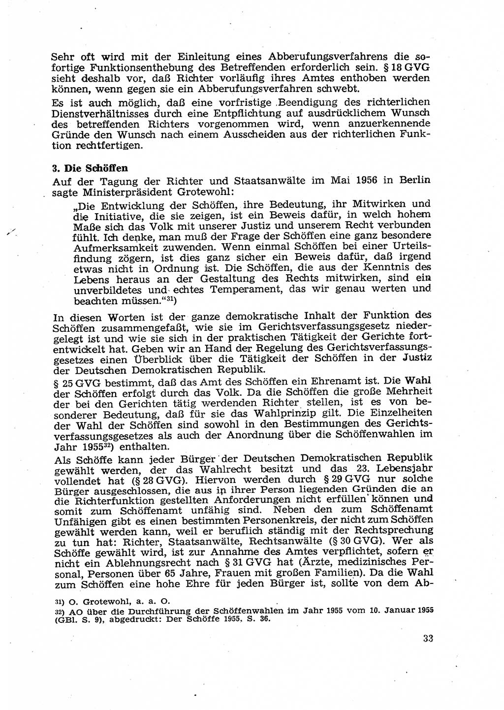 Gericht und Rechtsprechung in der Deutschen Demokratischen Republik (DDR) 1956, Seite 33 (Ger. Rechtspr. DDR 1956, S. 33)