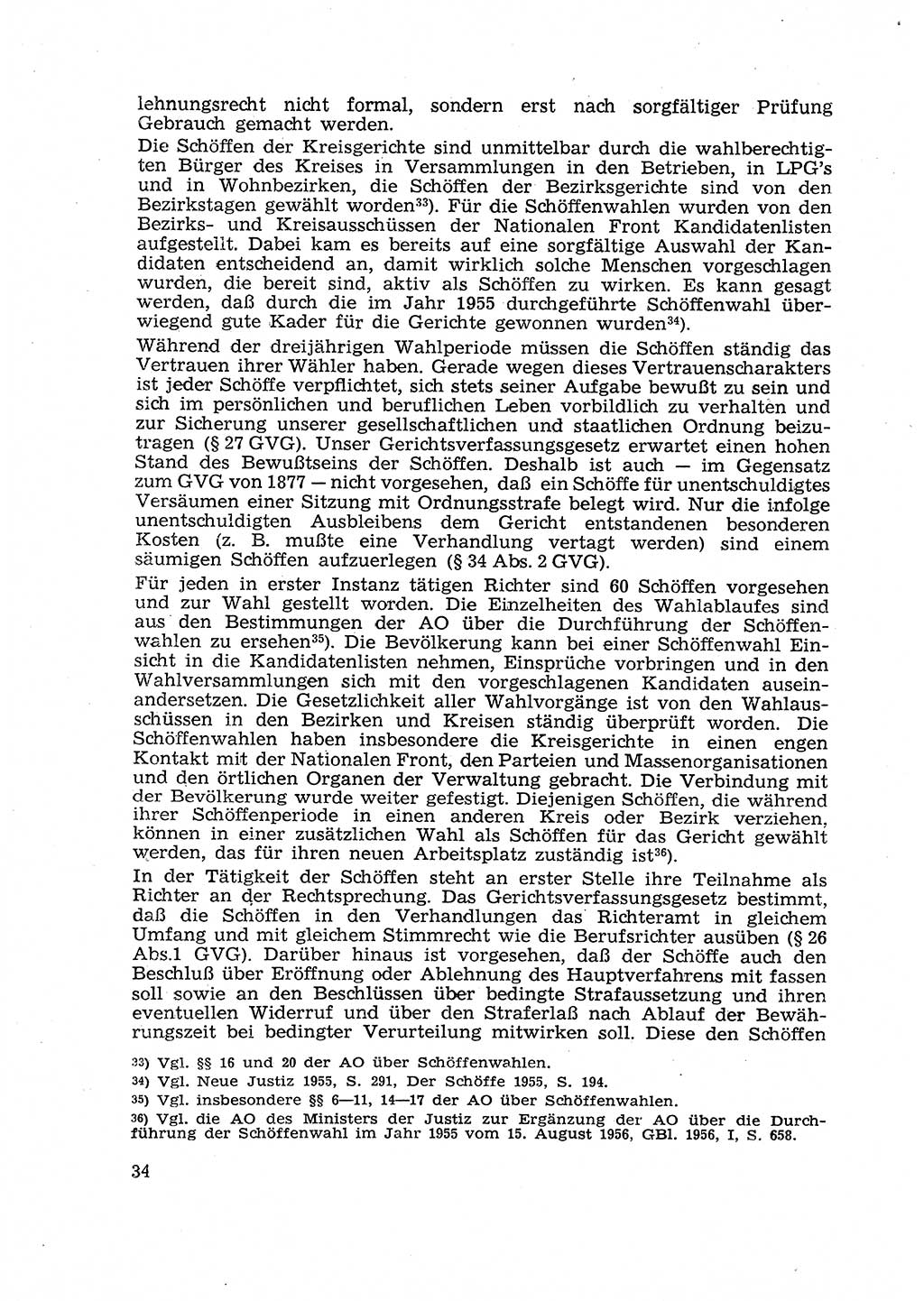 Gericht und Rechtsprechung in der Deutschen Demokratischen Republik (DDR) 1956, Seite 34 (Ger. Rechtspr. DDR 1956, S. 34)