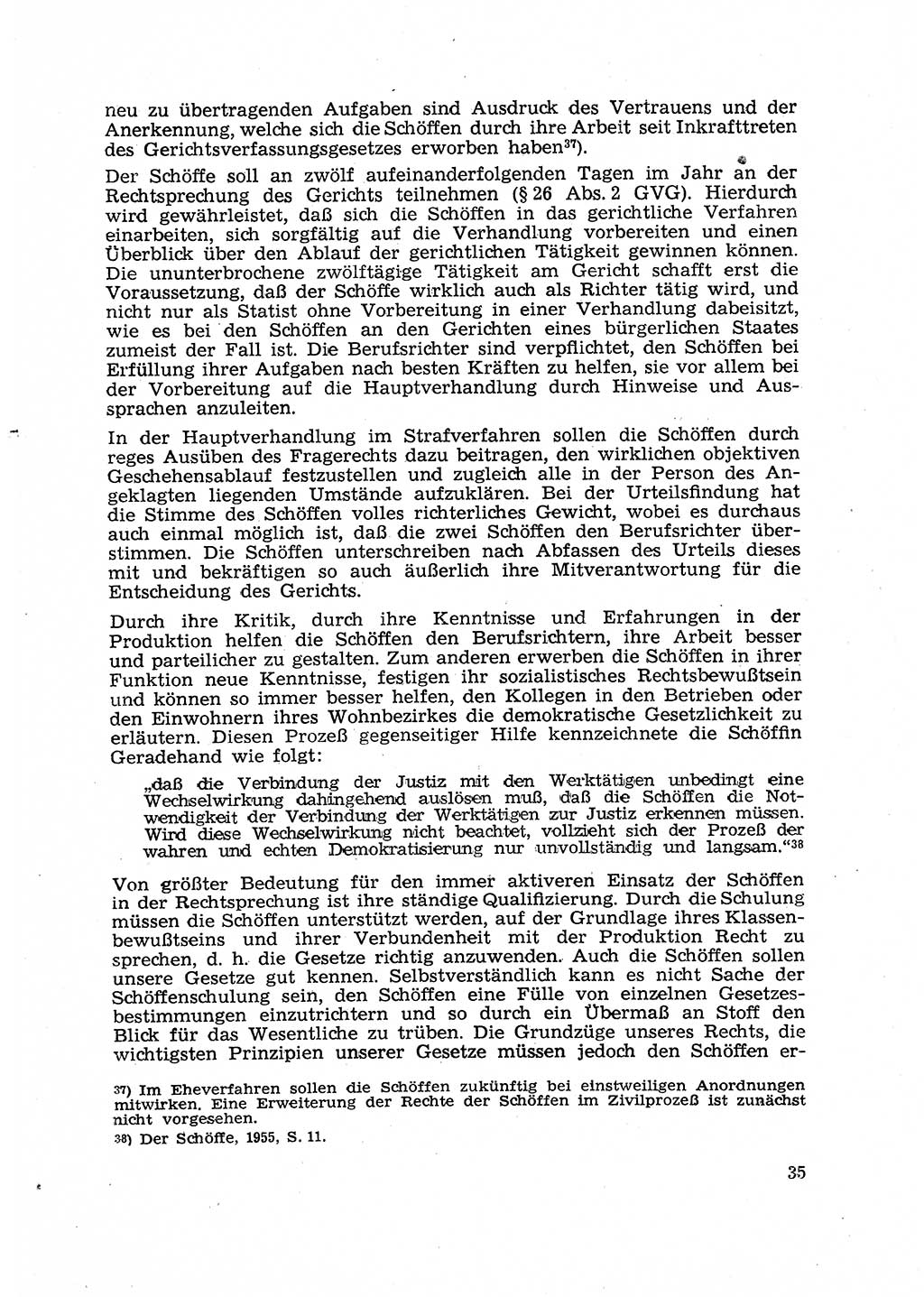 Gericht und Rechtsprechung in der Deutschen Demokratischen Republik (DDR) 1956, Seite 35 (Ger. Rechtspr. DDR 1956, S. 35)