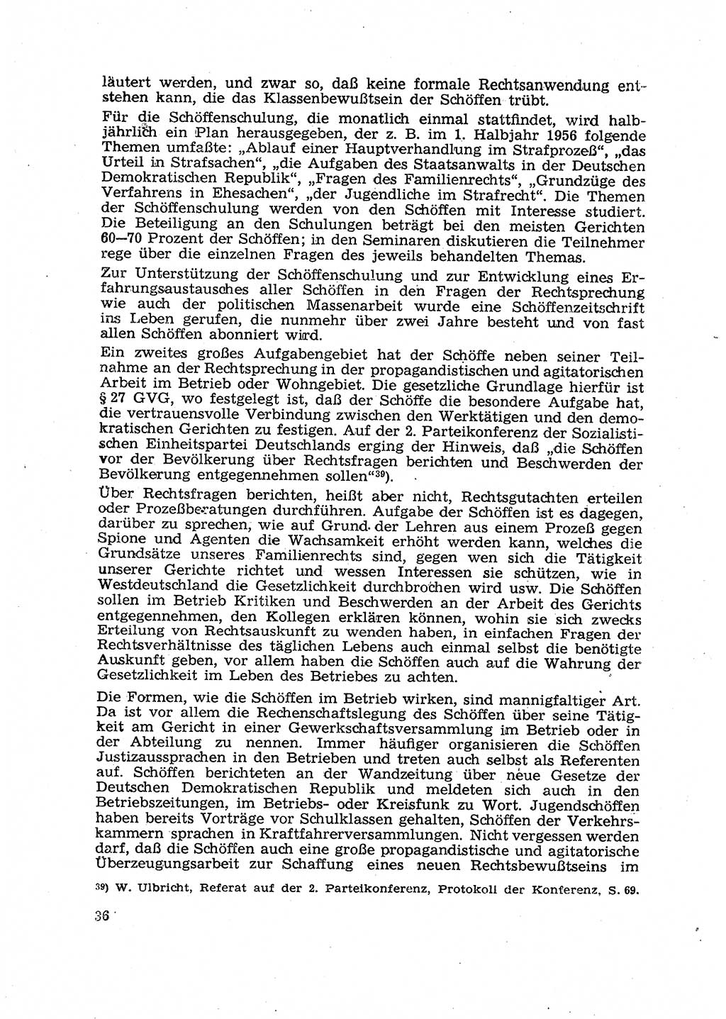 Gericht und Rechtsprechung in der Deutschen Demokratischen Republik (DDR) 1956, Seite 36 (Ger. Rechtspr. DDR 1956, S. 36)