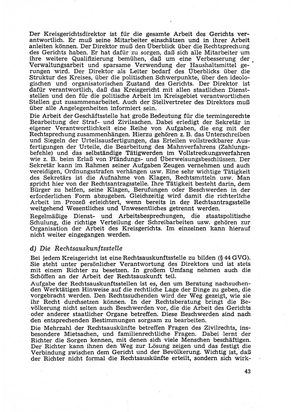 Gericht und Rechtsprechung in der Deutschen Demokratischen Republik (DDR) 1956, Seite 43 (Ger. Rechtspr. DDR 1956, S. 43)