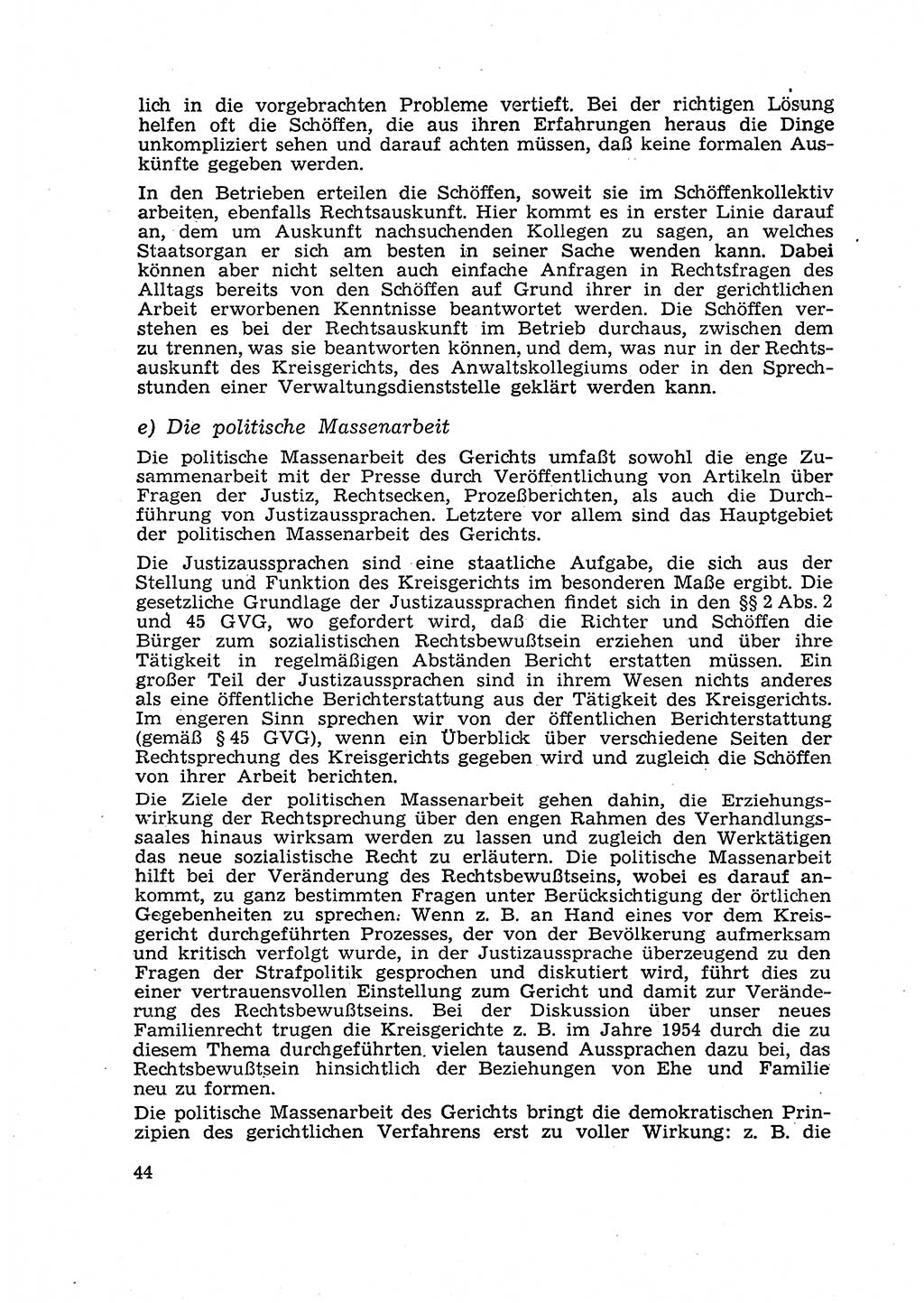 Gericht und Rechtsprechung in der Deutschen Demokratischen Republik (DDR) 1956, Seite 44 (Ger. Rechtspr. DDR 1956, S. 44)