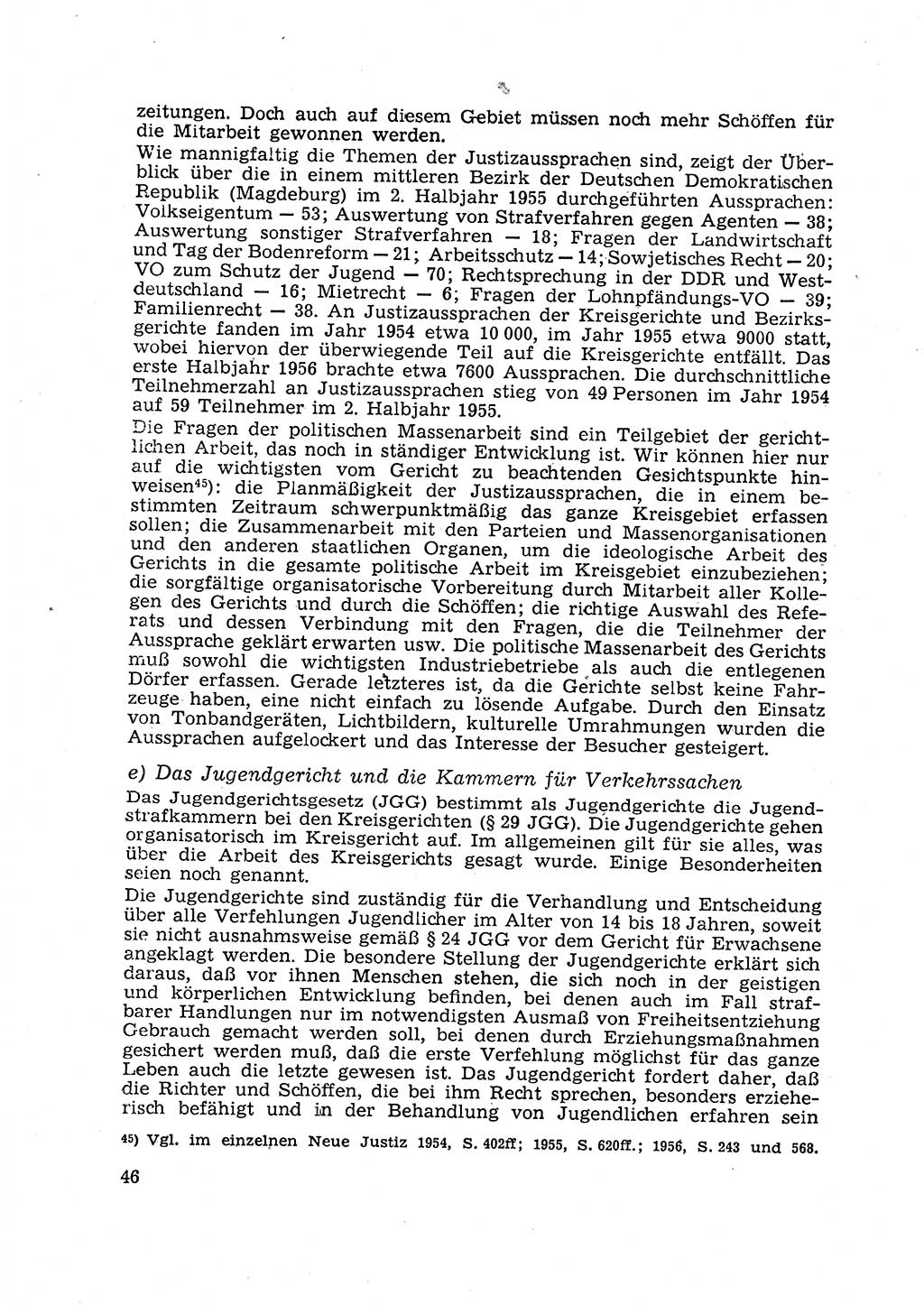 Gericht und Rechtsprechung in der Deutschen Demokratischen Republik (DDR) 1956, Seite 46 (Ger. Rechtspr. DDR 1956, S. 46)