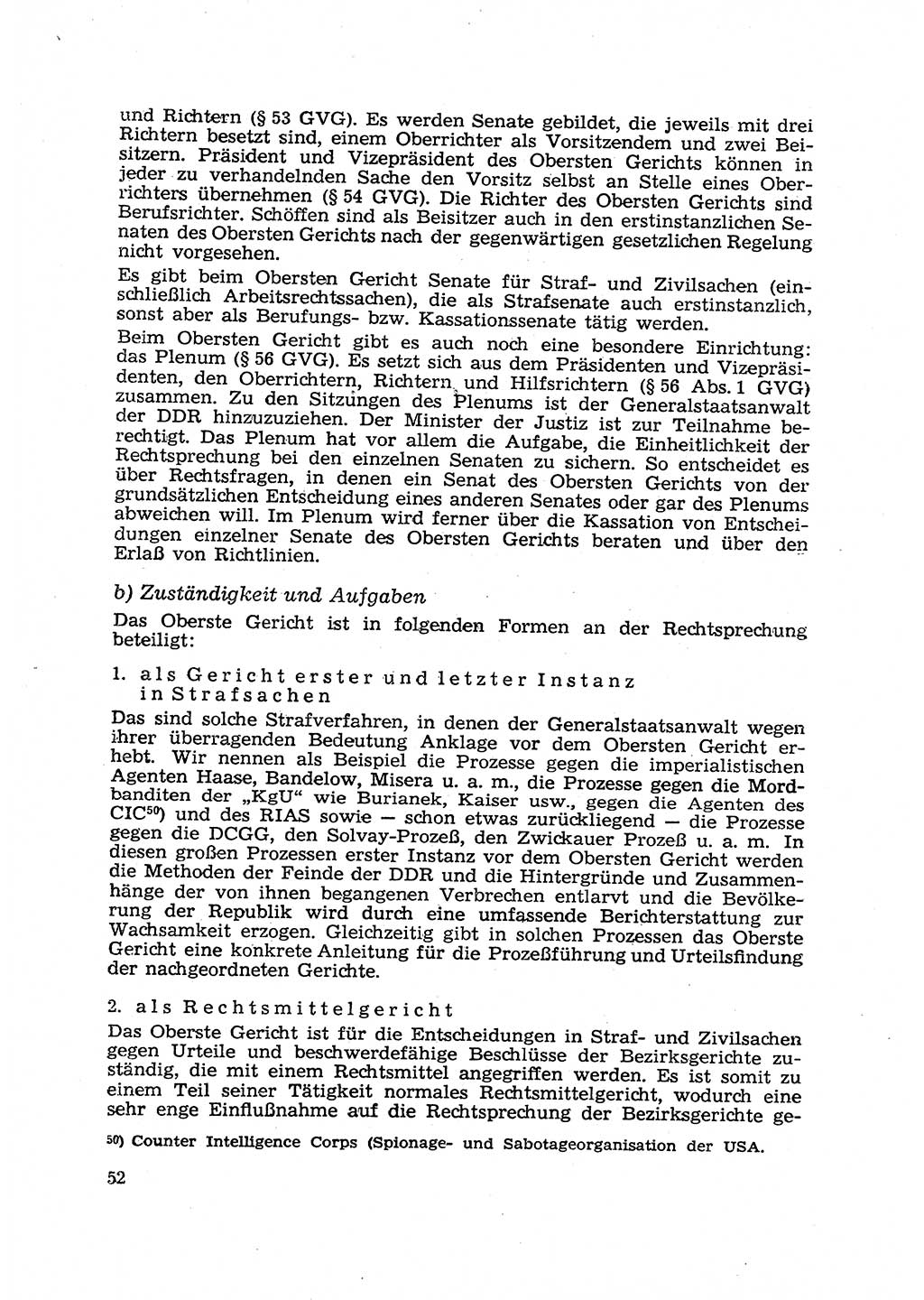 Gericht und Rechtsprechung in der Deutschen Demokratischen Republik (DDR) 1956, Seite 52 (Ger. Rechtspr. DDR 1956, S. 52)