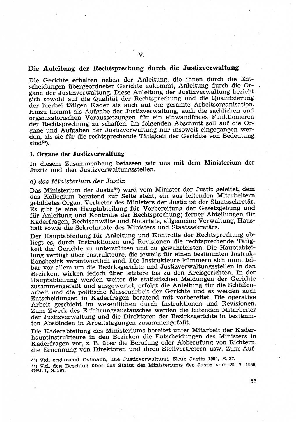 Gericht und Rechtsprechung in der Deutschen Demokratischen Republik (DDR) 1956, Seite 55 (Ger. Rechtspr. DDR 1956, S. 55)