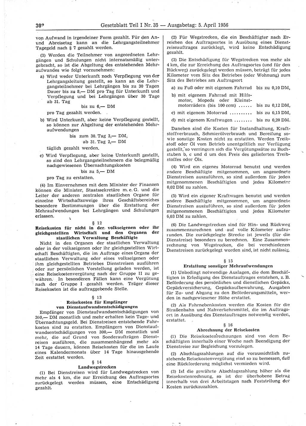 Gesetzblatt (GBl.) der Deutschen Demokratischen Republik (DDR) Teil Ⅰ 1956, Seite 302 (GBl. DDR Ⅰ 1956, S. 302)
