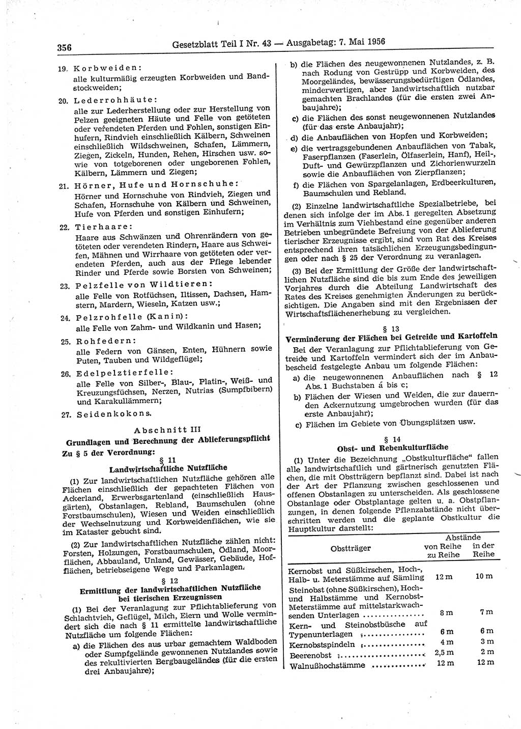 Gesetzblatt (GBl.) der Deutschen Demokratischen Republik (DDR) Teil Ⅰ 1956, Seite 356 (GBl. DDR Ⅰ 1956, S. 356)