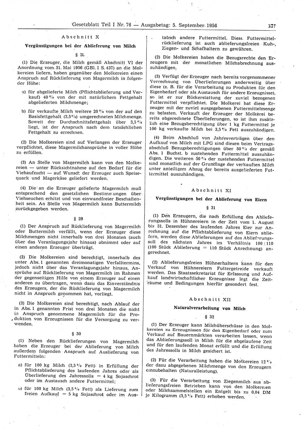 Gesetzblatt (GBl.) der Deutschen Demokratischen Republik (DDR) Teil Ⅰ 1956, Seite 675 (GBl. DDR Ⅰ 1956, S. 675)
