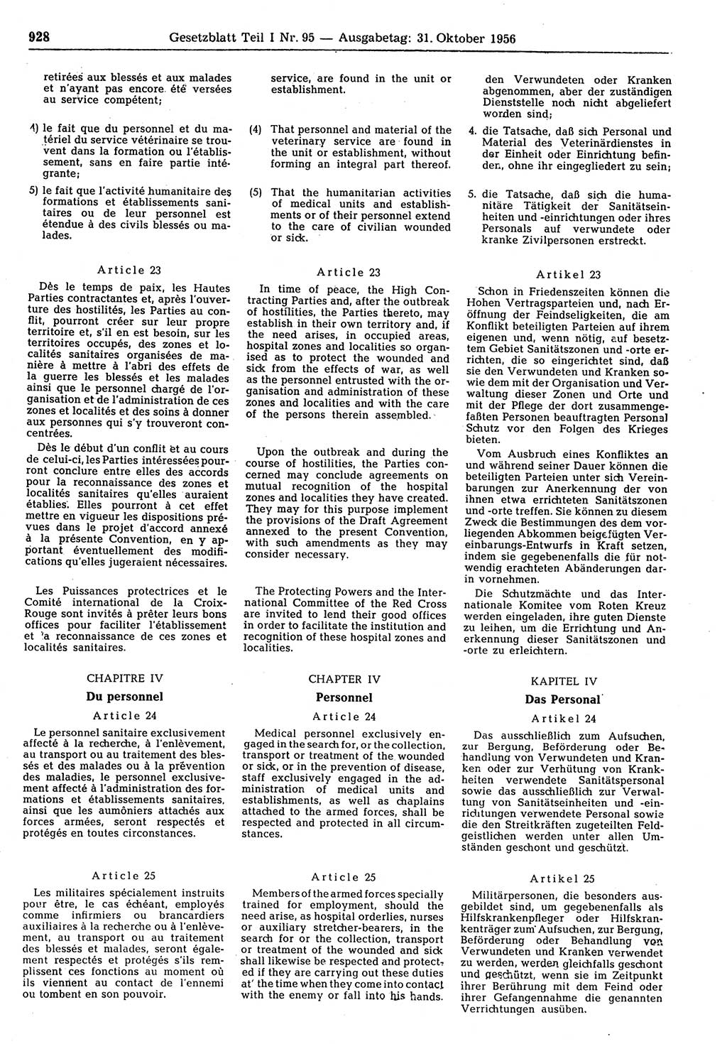 Gesetzblatt (GBl.) der Deutschen Demokratischen Republik (DDR) Teil Ⅰ 1956, Seite 928 (GBl. DDR Ⅰ 1956, S. 928)