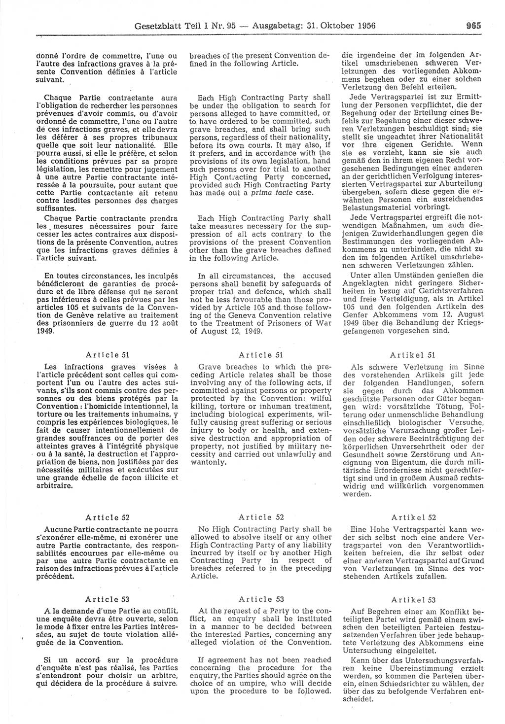 Gesetzblatt (GBl.) der Deutschen Demokratischen Republik (DDR) Teil Ⅰ 1956, Seite 965 (GBl. DDR Ⅰ 1956, S. 965)