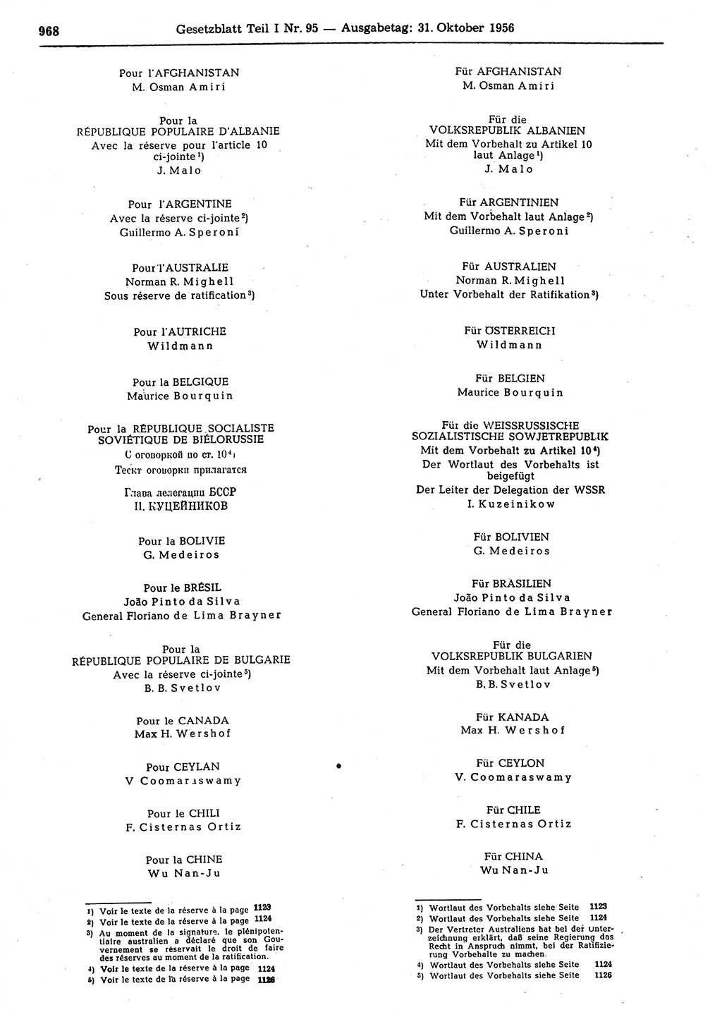 Gesetzblatt (GBl.) der Deutschen Demokratischen Republik (DDR) Teil Ⅰ 1956, Seite 968 (GBl. DDR Ⅰ 1956, S. 968)