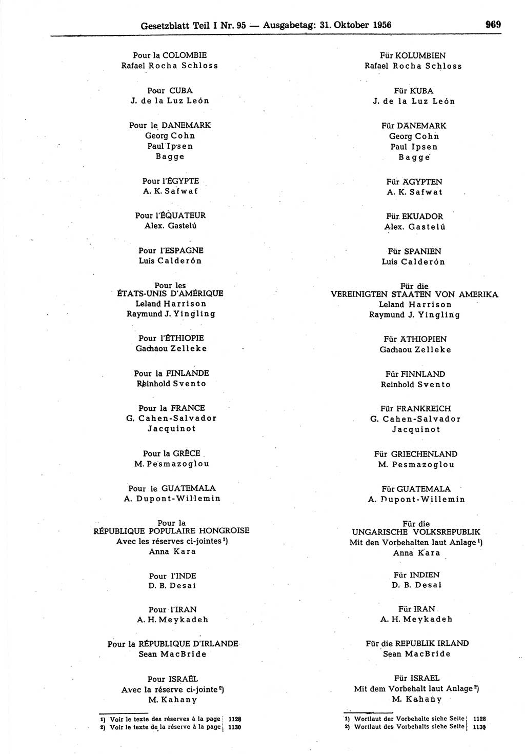 Gesetzblatt (GBl.) der Deutschen Demokratischen Republik (DDR) Teil Ⅰ 1956, Seite 969 (GBl. DDR Ⅰ 1956, S. 969)