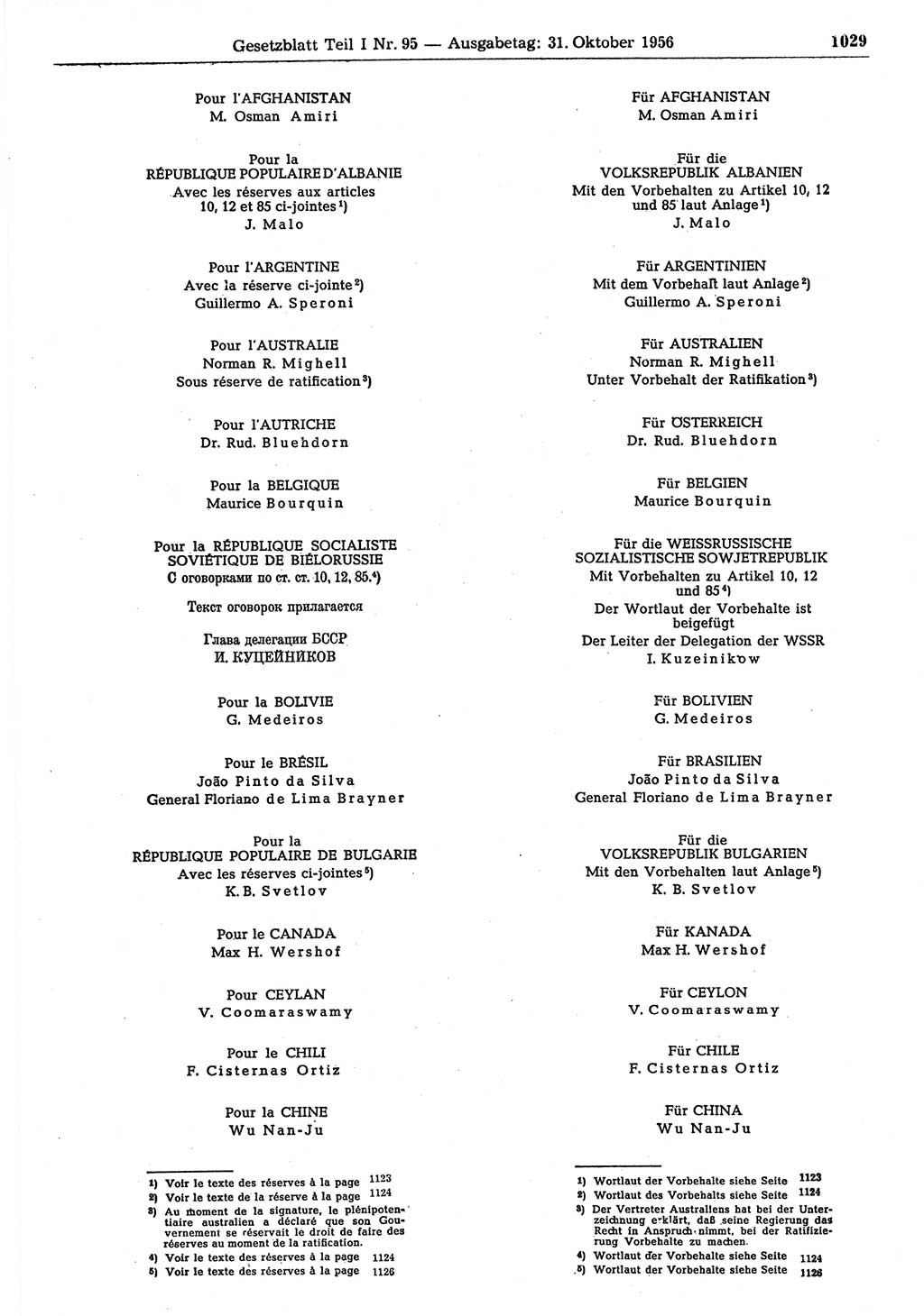 Gesetzblatt (GBl.) der Deutschen Demokratischen Republik (DDR) Teil Ⅰ 1956, Seite 1029 (GBl. DDR Ⅰ 1956, S. 1029)