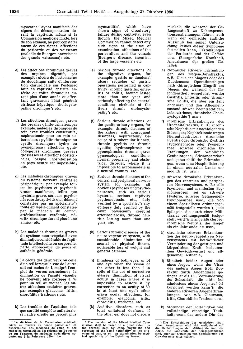 Gesetzblatt (GBl.) der Deutschen Demokratischen Republik (DDR) Teil Ⅰ 1956, Seite 1036 (GBl. DDR Ⅰ 1956, S. 1036)
