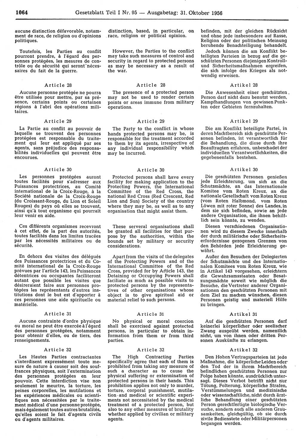 Gesetzblatt (GBl.) der Deutschen Demokratischen Republik (DDR) Teil Ⅰ 1956, Seite 1064 (GBl. DDR Ⅰ 1956, S. 1064)
