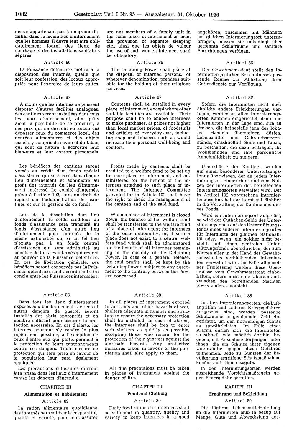 Gesetzblatt (GBl.) der Deutschen Demokratischen Republik (DDR) Teil Ⅰ 1956, Seite 1082 (GBl. DDR Ⅰ 1956, S. 1082)