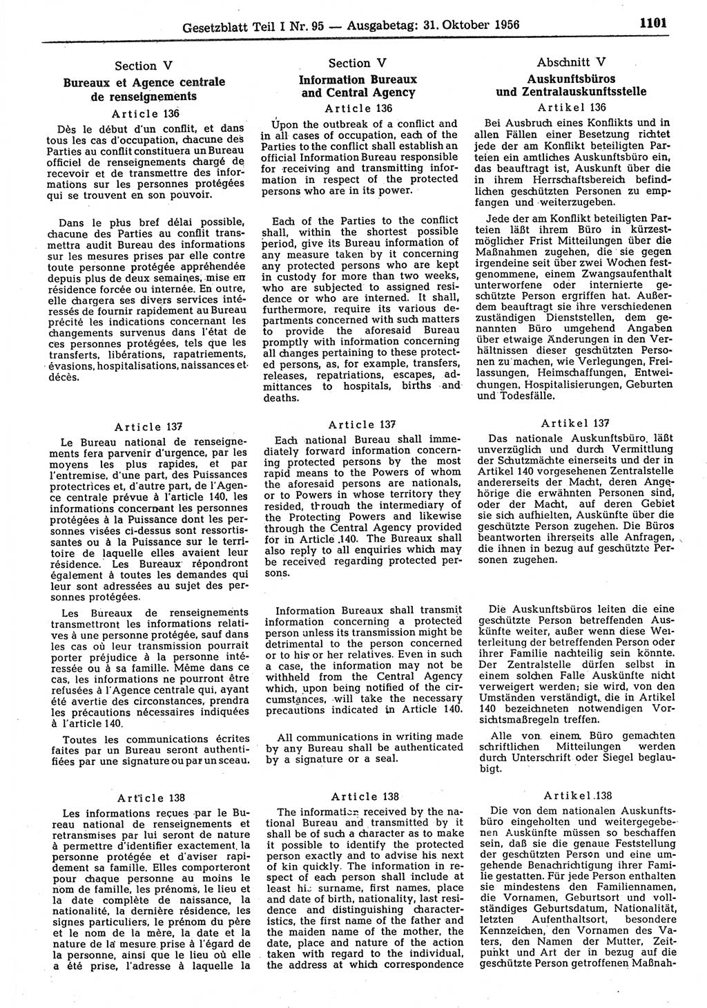 Gesetzblatt (GBl.) der Deutschen Demokratischen Republik (DDR) Teil Ⅰ 1956, Seite 1101 (GBl. DDR Ⅰ 1956, S. 1101)