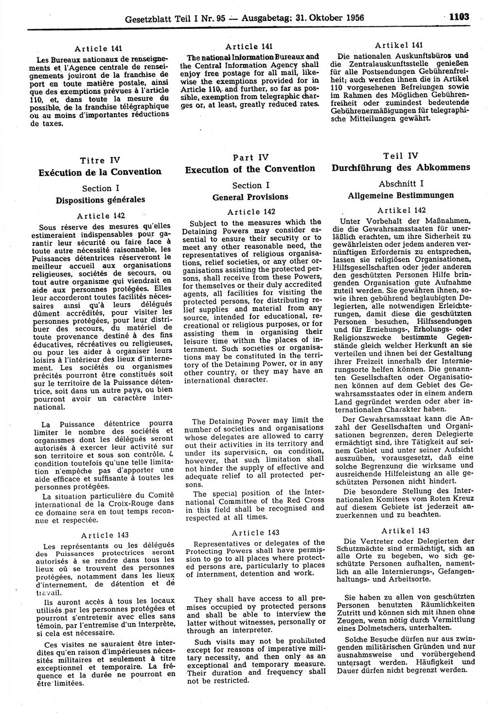 Gesetzblatt (GBl.) der Deutschen Demokratischen Republik (DDR) Teil Ⅰ 1956, Seite 1103 (GBl. DDR Ⅰ 1956, S. 1103)