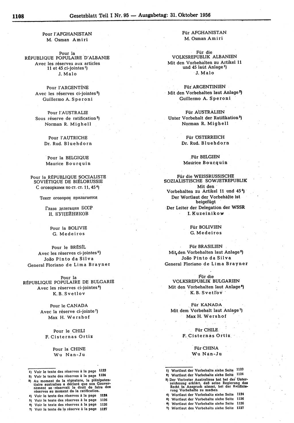 Gesetzblatt (GBl.) der Deutschen Demokratischen Republik (DDR) Teil Ⅰ 1956, Seite 1108 (GBl. DDR Ⅰ 1956, S. 1108)