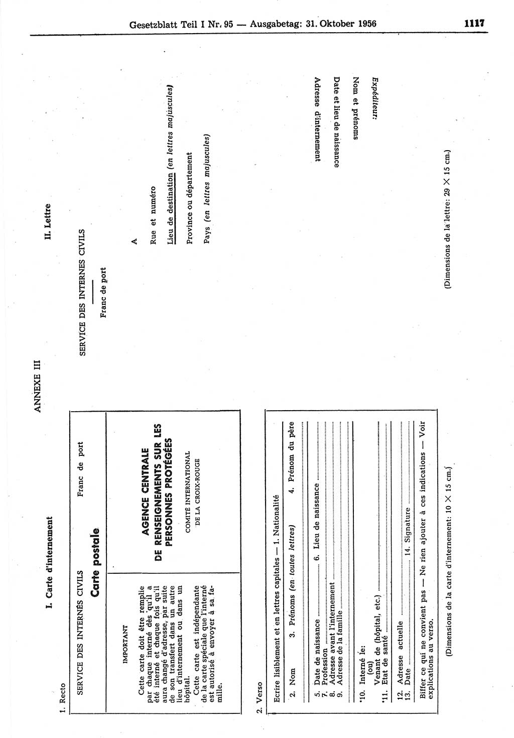 Gesetzblatt (GBl.) der Deutschen Demokratischen Republik (DDR) Teil Ⅰ 1956, Seite 1117 (GBl. DDR Ⅰ 1956, S. 1117)