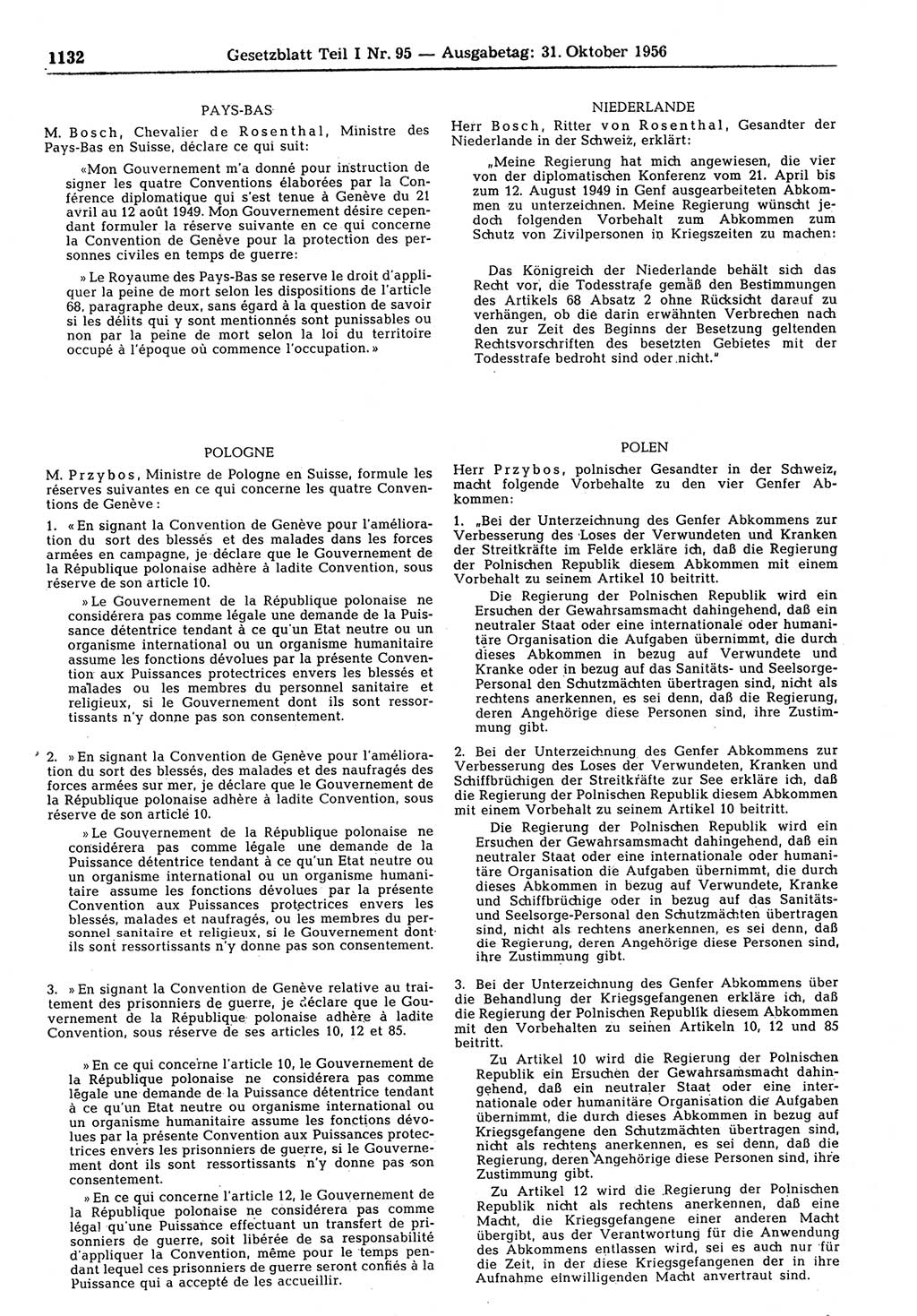 Gesetzblatt (GBl.) der Deutschen Demokratischen Republik (DDR) Teil Ⅰ 1956, Seite 1132 (GBl. DDR Ⅰ 1956, S. 1132)