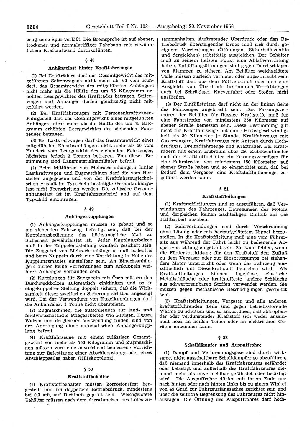 Gesetzblatt (GBl.) der Deutschen Demokratischen Republik (DDR) Teil Ⅰ 1956, Seite 1264 (GBl. DDR Ⅰ 1956, S. 1264)