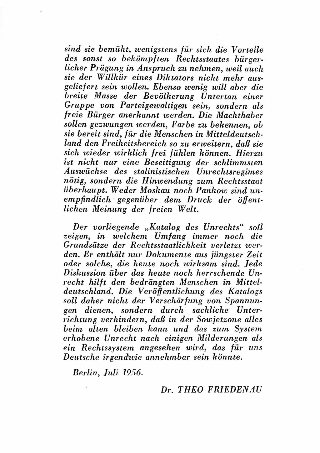 Katalog des Unrechts, Untersuchungsausschuß Freiheitlicher Juristen (UfJ) [Bundesrepublik Deutschland (BRD)] 1956, Seite 6 (Kat. UnR. UfJ BRD 1956, S. 6)