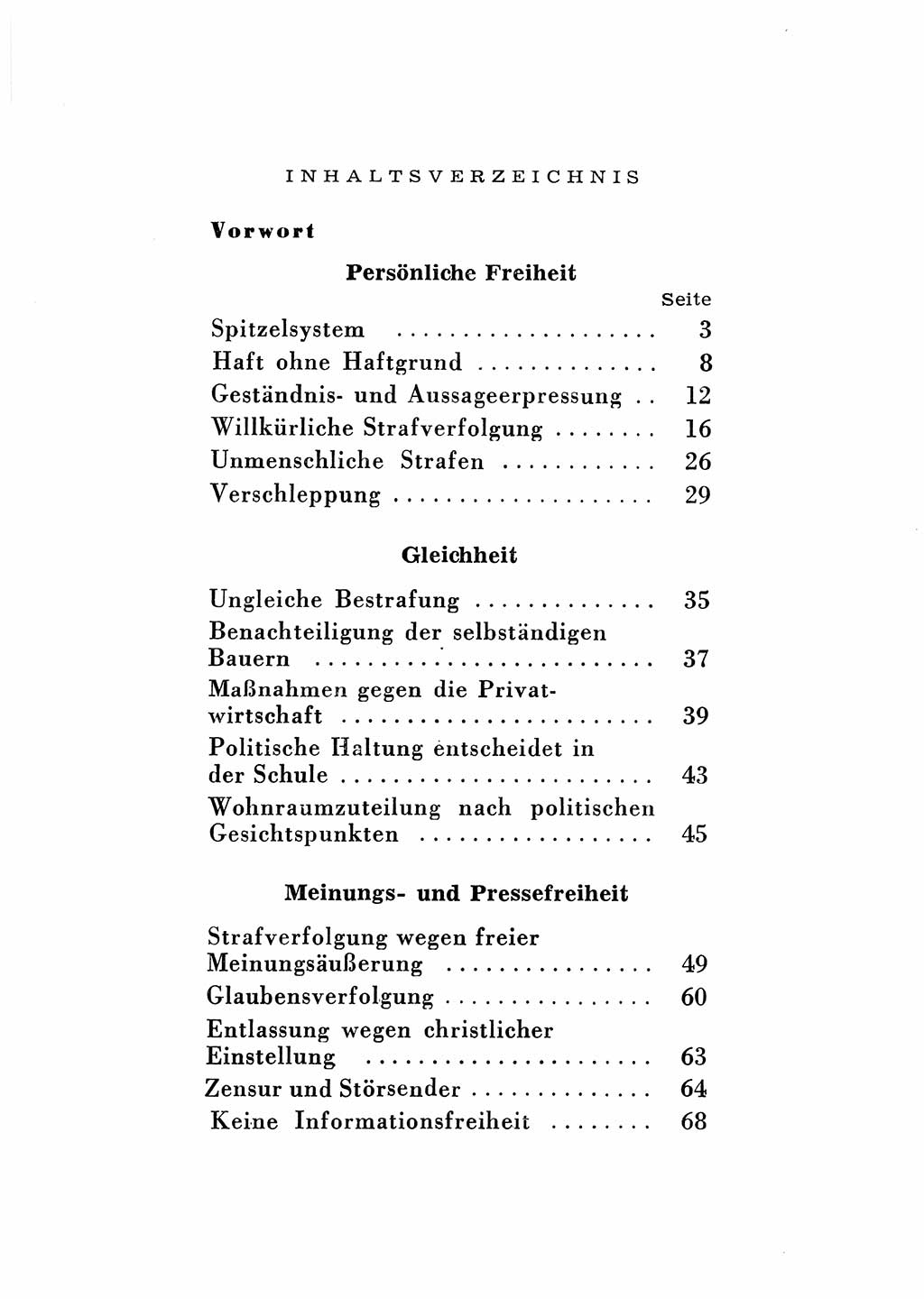 Katalog des Unrechts, Untersuchungsausschuß Freiheitlicher Juristen (UfJ) [Bundesrepublik Deutschland (BRD)] 1956, Seite 8 (Kat. UnR. UfJ BRD 1956, S. 8)