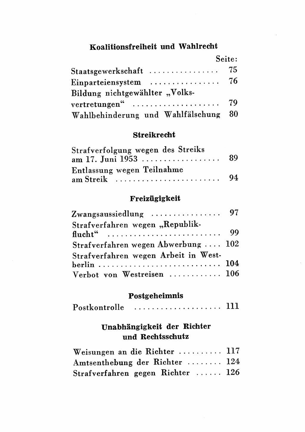 Katalog des Unrechts, Untersuchungsausschuß Freiheitlicher Juristen (UfJ) [Bundesrepublik Deutschland (BRD)] 1956, Seite 9 (Kat. UnR. UfJ BRD 1956, S. 9)