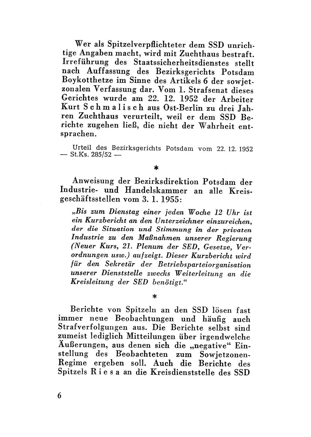 Katalog des Unrechts, Untersuchungsausschuß Freiheitlicher Juristen (UfJ) [Bundesrepublik Deutschland (BRD)] 1956, Seite 6 (Kat. UnR. UfJ BRD 1956, S. 6)