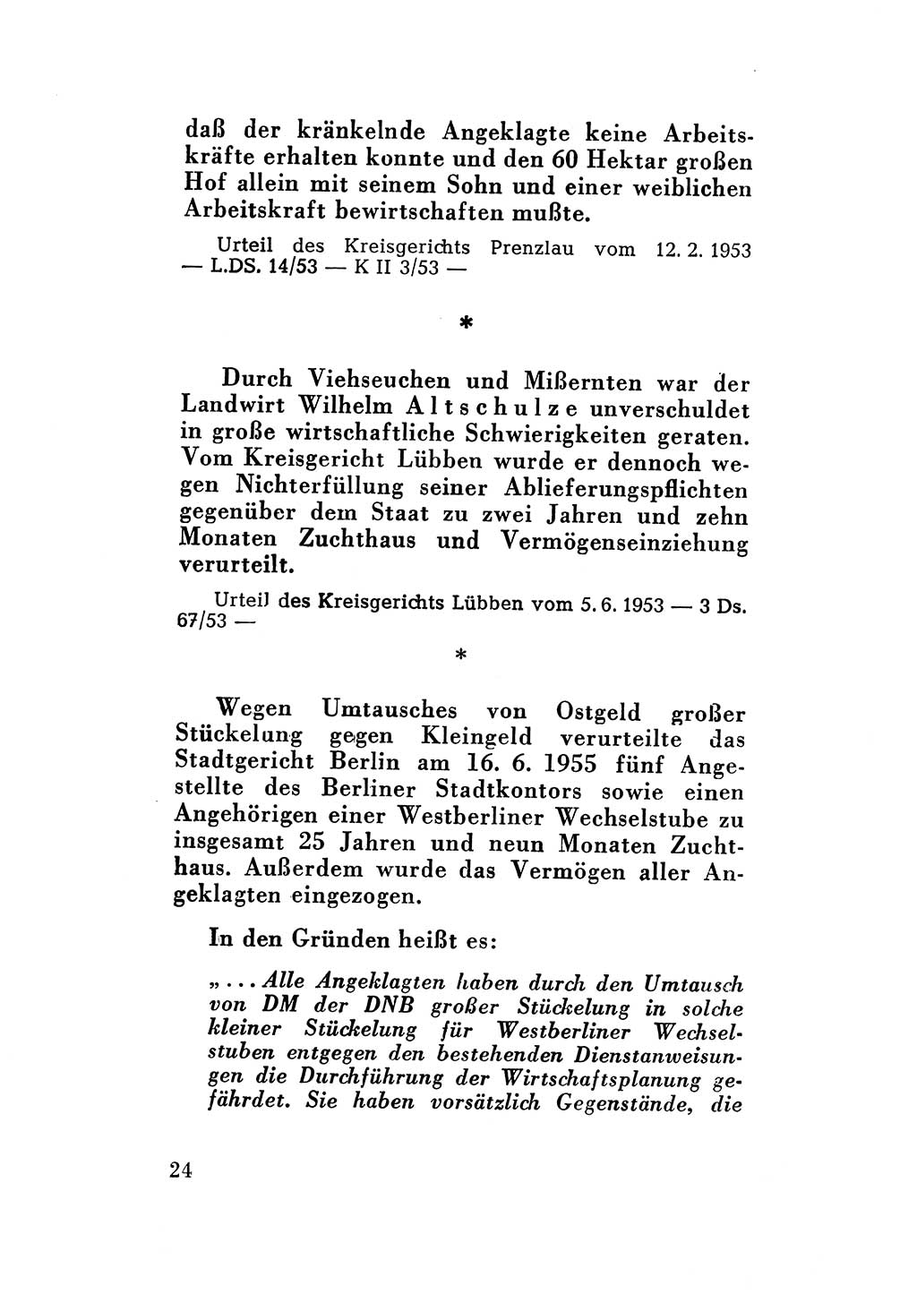 Katalog des Unrechts, Untersuchungsausschuß Freiheitlicher Juristen (UfJ) [Bundesrepublik Deutschland (BRD)] 1956, Seite 24 (Kat. UnR. UfJ BRD 1956, S. 24)