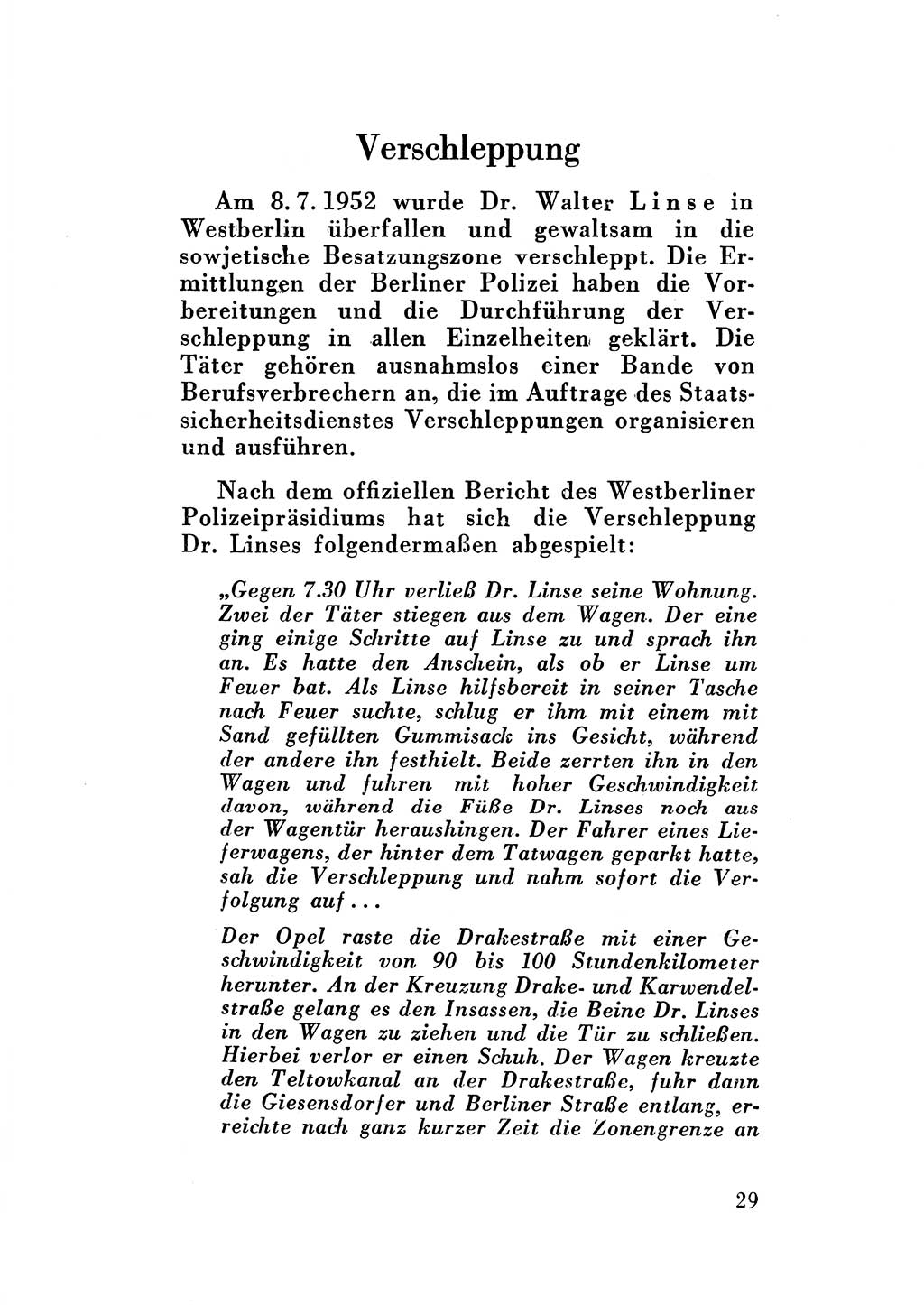 Katalog des Unrechts, Untersuchungsausschuß Freiheitlicher Juristen (UfJ) [Bundesrepublik Deutschland (BRD)] 1956, Seite 29 (Kat. UnR. UfJ BRD 1956, S. 29)