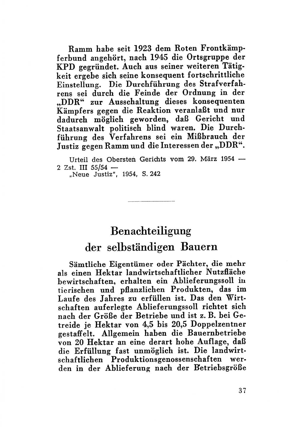 Katalog des Unrechts, Untersuchungsausschuß Freiheitlicher Juristen (UfJ) [Bundesrepublik Deutschland (BRD)] 1956, Seite 37 (Kat. UnR. UfJ BRD 1956, S. 37)