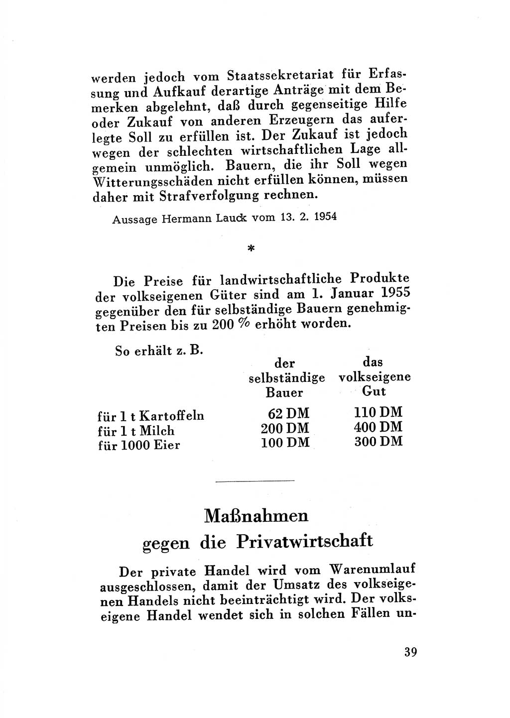 Katalog des Unrechts, Untersuchungsausschuß Freiheitlicher Juristen (UfJ) [Bundesrepublik Deutschland (BRD)] 1956, Seite 39 (Kat. UnR. UfJ BRD 1956, S. 39)