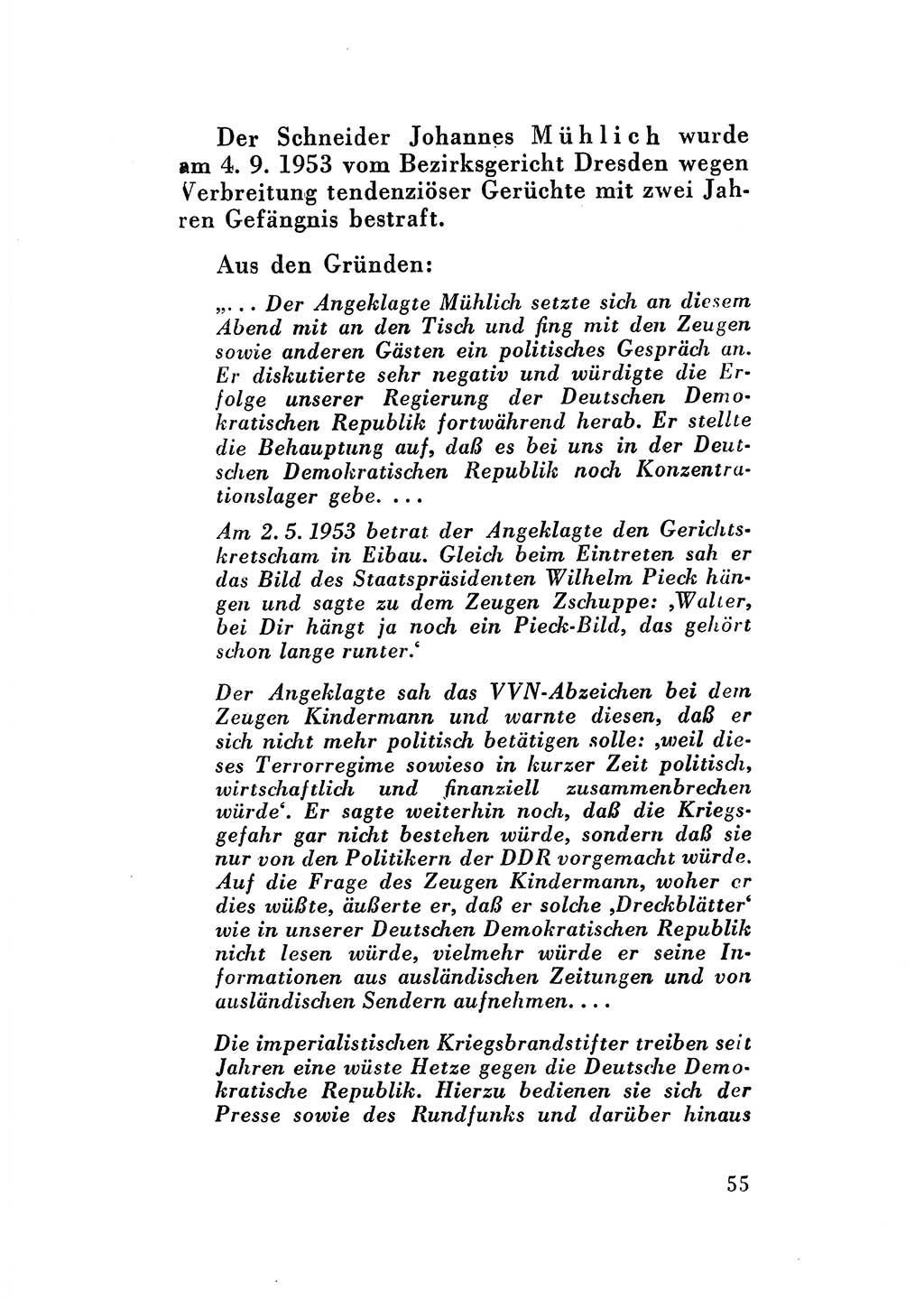 Katalog des Unrechts, Untersuchungsausschuß Freiheitlicher Juristen (UfJ) [Bundesrepublik Deutschland (BRD)] 1956, Seite 55 (Kat. UnR. UfJ BRD 1956, S. 55)