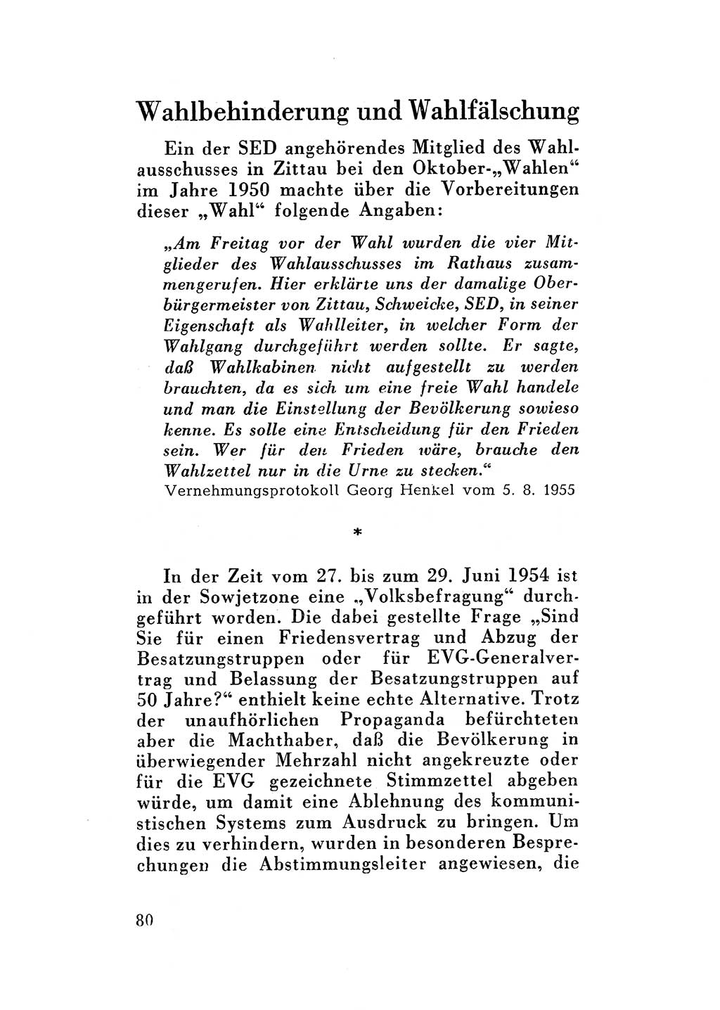 Katalog des Unrechts, Untersuchungsausschuß Freiheitlicher Juristen (UfJ) [Bundesrepublik Deutschland (BRD)] 1956, Seite 80 (Kat. UnR. UfJ BRD 1956, S. 80)