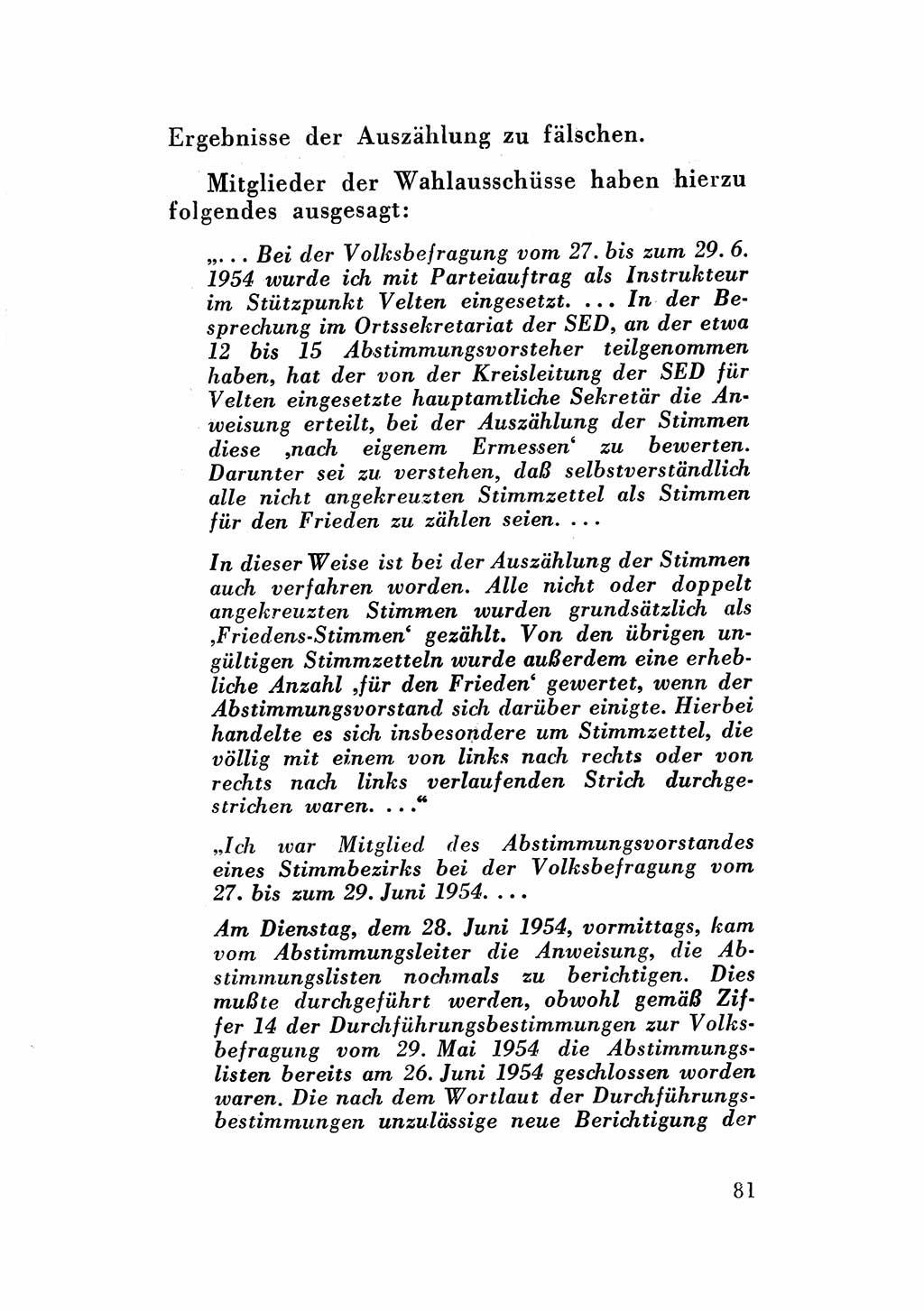 Katalog des Unrechts, Untersuchungsausschuß Freiheitlicher Juristen (UfJ) [Bundesrepublik Deutschland (BRD)] 1956, Seite 81 (Kat. UnR. UfJ BRD 1956, S. 81)