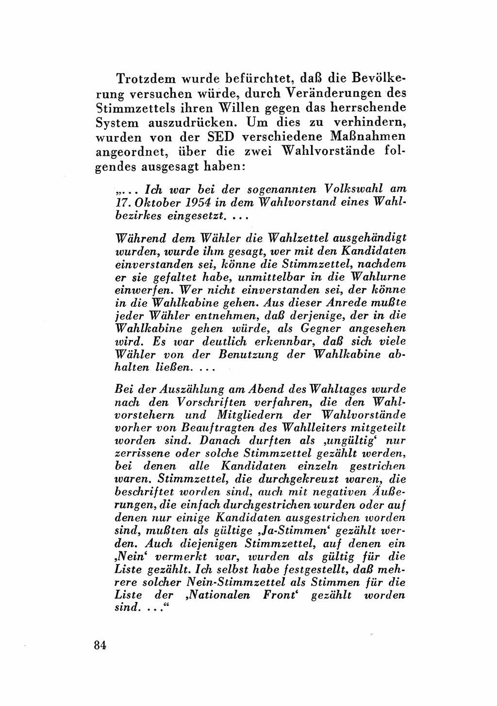 Katalog des Unrechts, Untersuchungsausschuß Freiheitlicher Juristen (UfJ) [Bundesrepublik Deutschland (BRD)] 1956, Seite 84 (Kat. UnR. UfJ BRD 1956, S. 84)