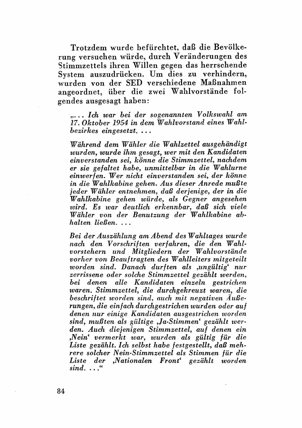 Katalog des Unrechts, Untersuchungsausschuß Freiheitlicher Juristen (UfJ) [Bundesrepublik Deutschland (BRD)] 1956, Seite 84 (Kat. UnR. UfJ BRD 1956, S. 84)