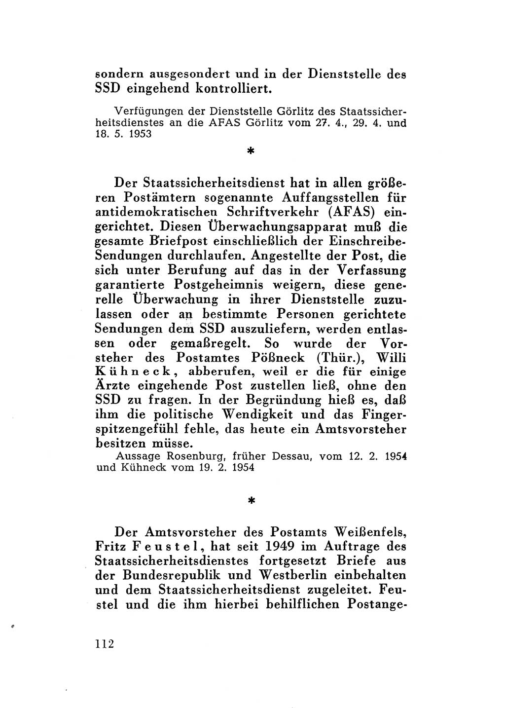 Katalog des Unrechts, Untersuchungsausschuß Freiheitlicher Juristen (UfJ) [Bundesrepublik Deutschland (BRD)] 1956, Seite 112 (Kat. UnR. UfJ BRD 1956, S. 112)