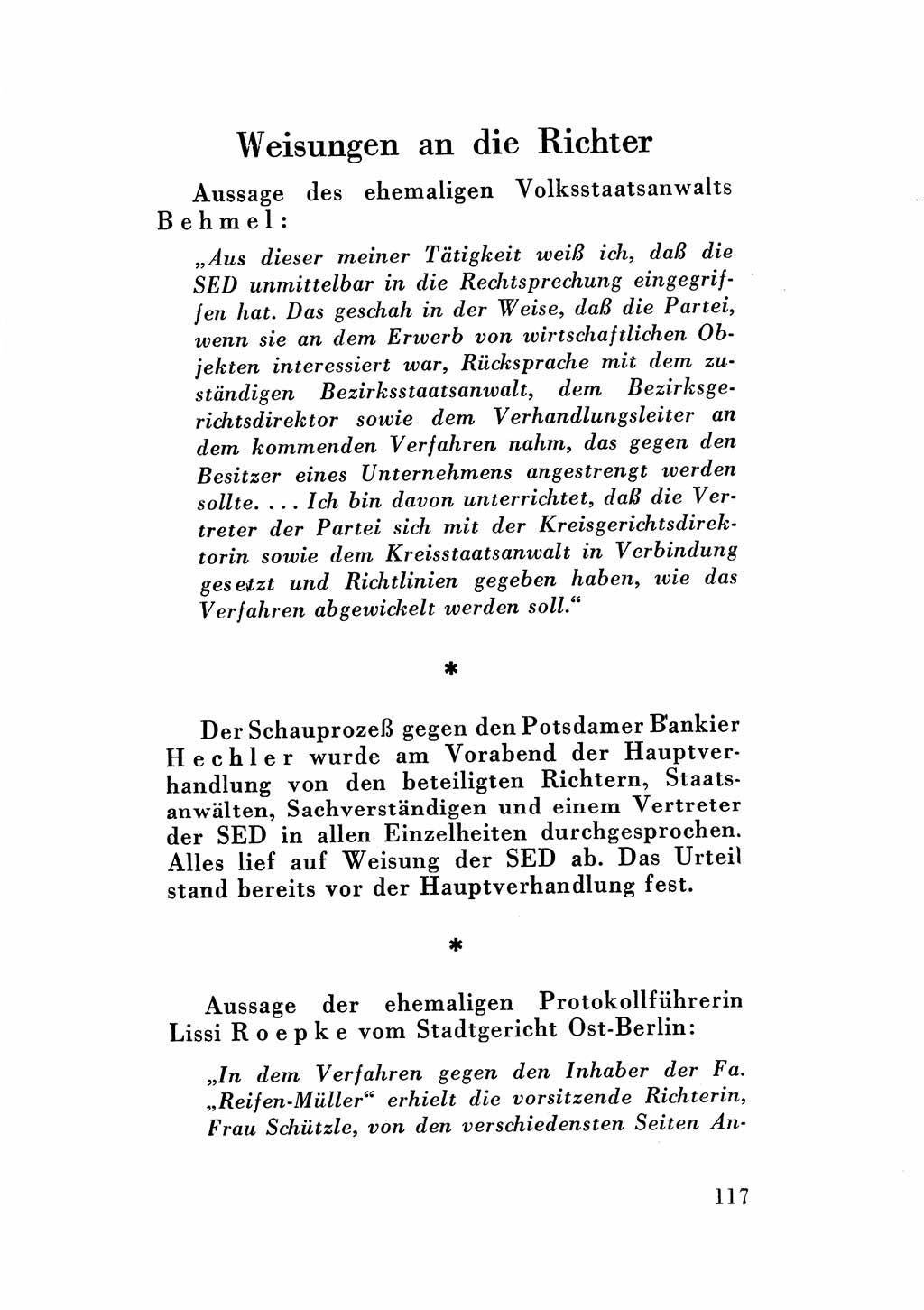 Katalog des Unrechts, Untersuchungsausschuß Freiheitlicher Juristen (UfJ) [Bundesrepublik Deutschland (BRD)] 1956, Seite 117 (Kat. UnR. UfJ BRD 1956, S. 117)