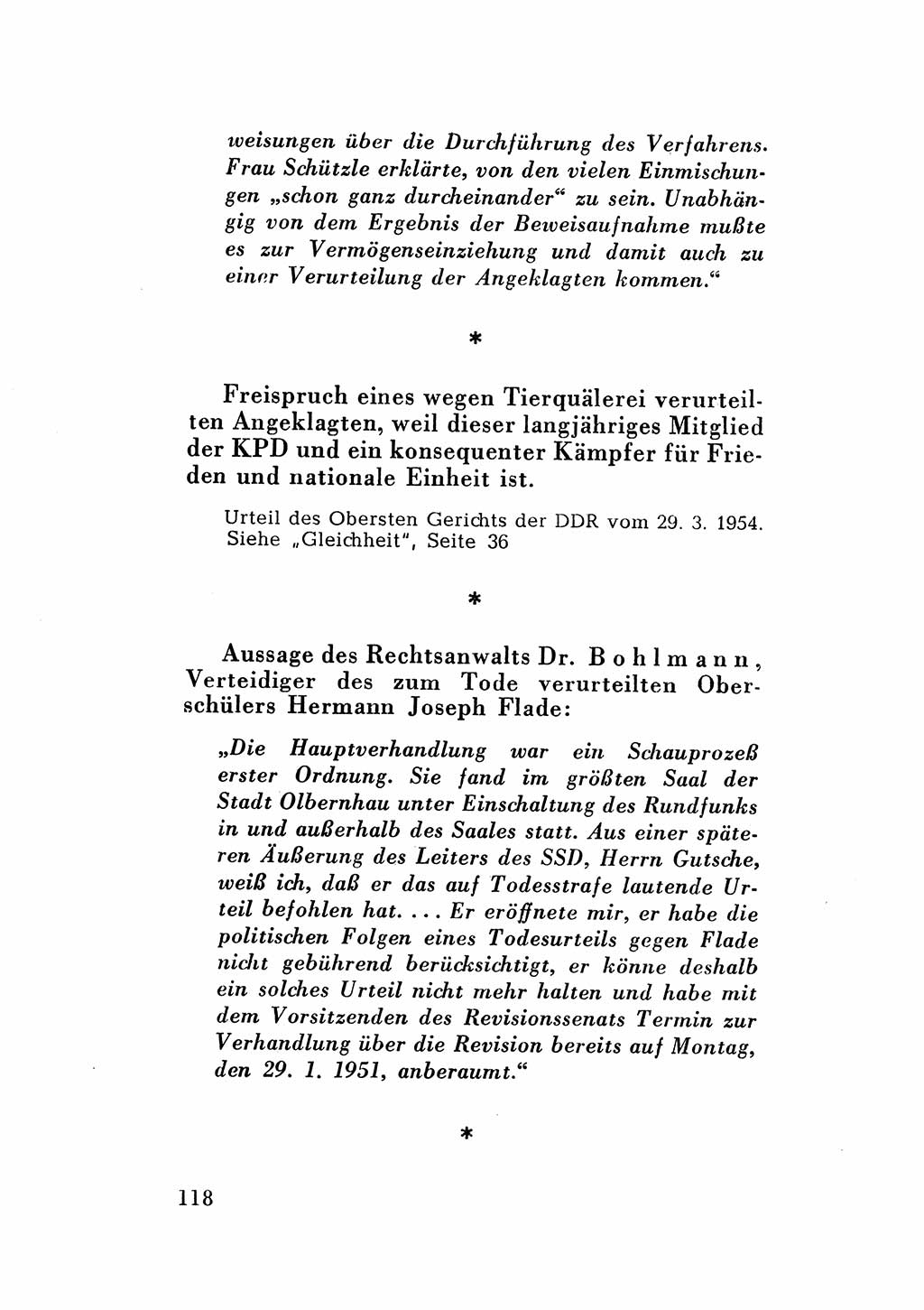 Katalog des Unrechts, Untersuchungsausschuß Freiheitlicher Juristen (UfJ) [Bundesrepublik Deutschland (BRD)] 1956, Seite 118 (Kat. UnR. UfJ BRD 1956, S. 118)
