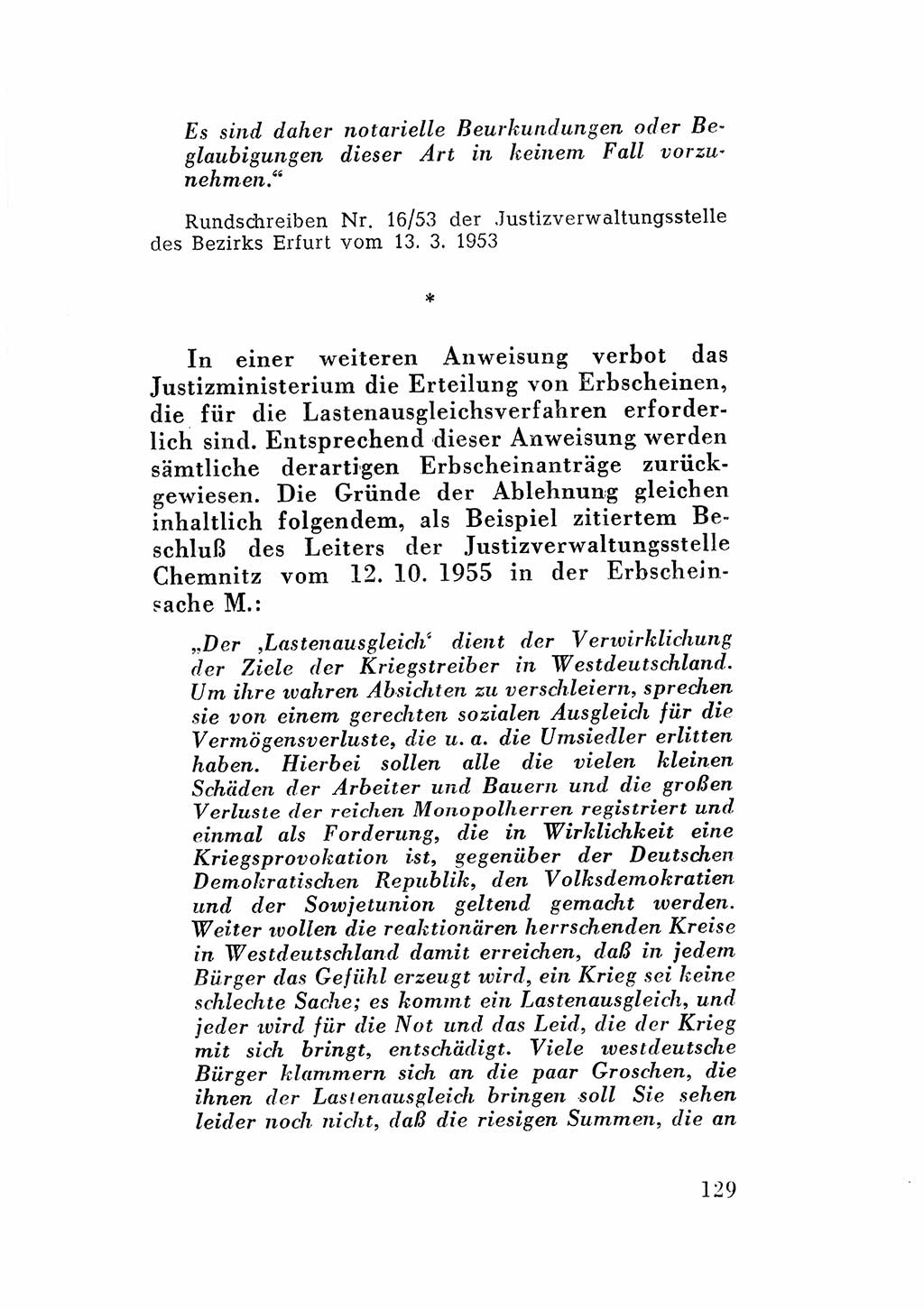 Katalog des Unrechts, Untersuchungsausschuß Freiheitlicher Juristen (UfJ) [Bundesrepublik Deutschland (BRD)] 1956, Seite 129 (Kat. UnR. UfJ BRD 1956, S. 129)