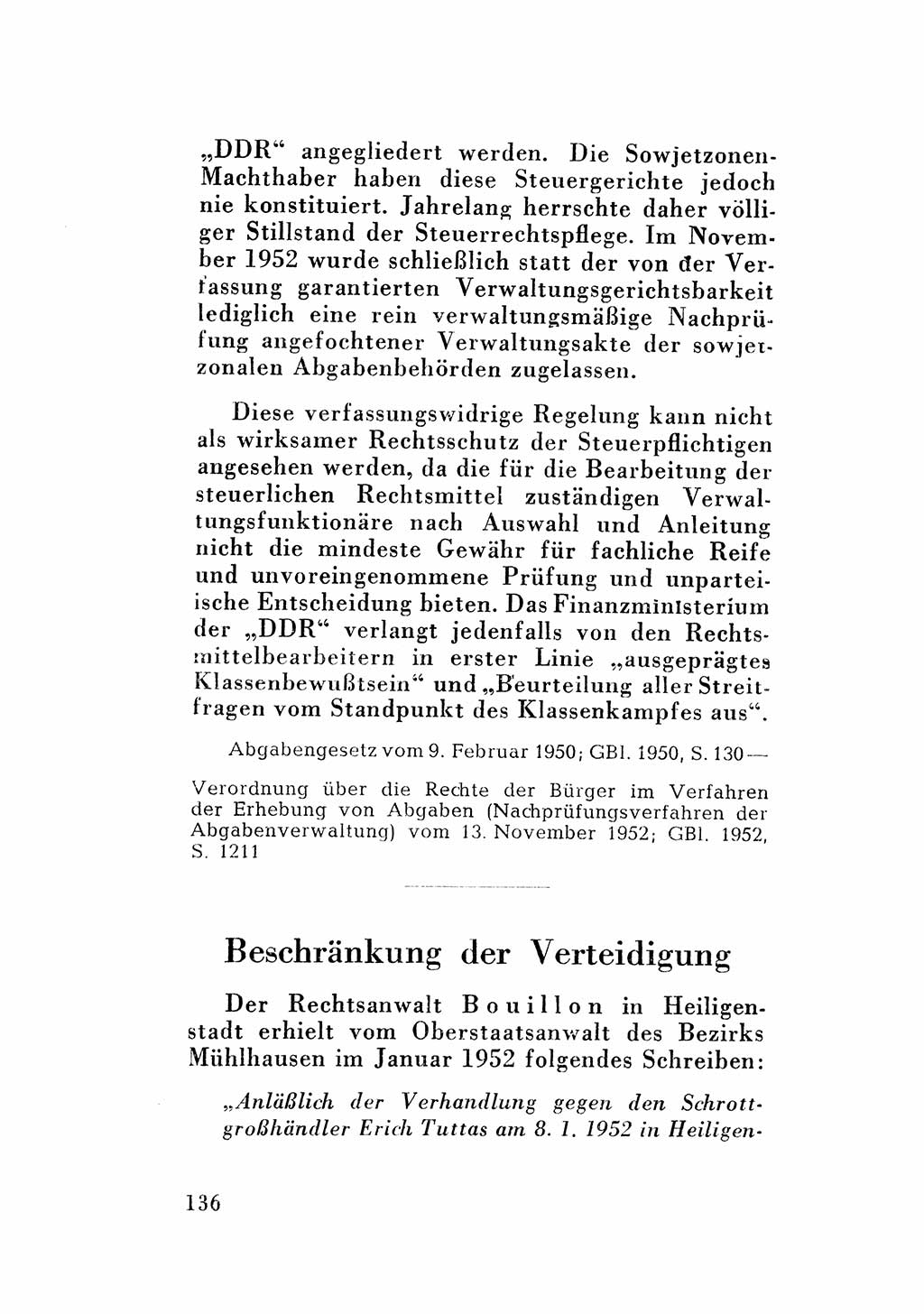 Katalog des Unrechts, Untersuchungsausschuß Freiheitlicher Juristen (UfJ) [Bundesrepublik Deutschland (BRD)] 1956, Seite 136 (Kat. UnR. UfJ BRD 1956, S. 136)
