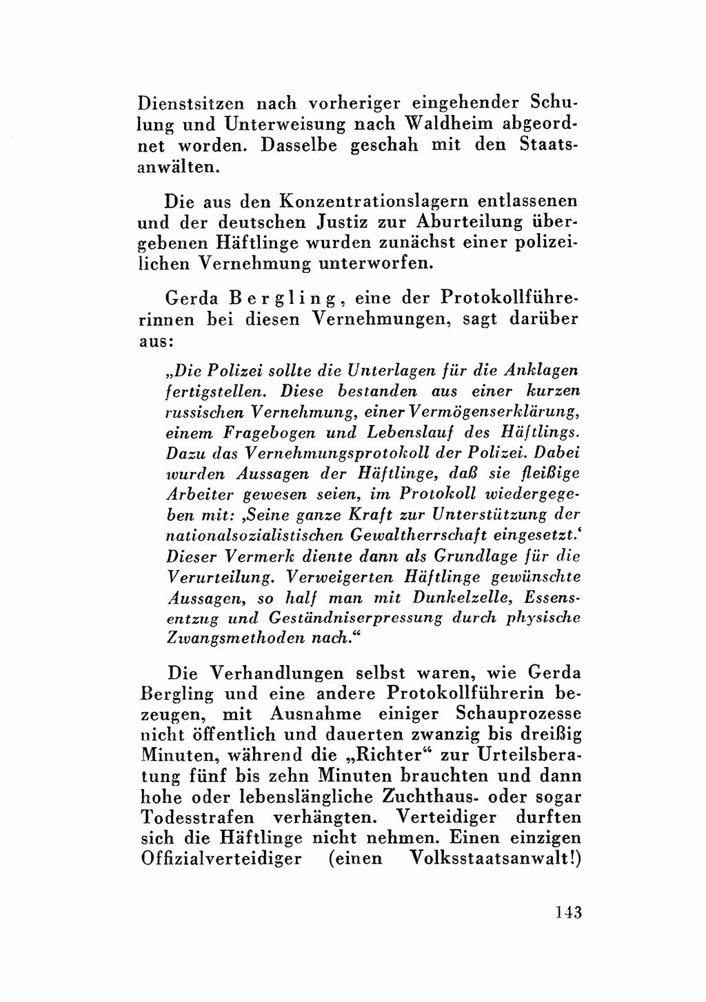 Katalog des Unrechts, Untersuchungsausschuß Freiheitlicher Juristen (UfJ) [Bundesrepublik Deutschland (BRD)] 1956, Seite 143 (Kat. UnR. UfJ BRD 1956, S. 143)