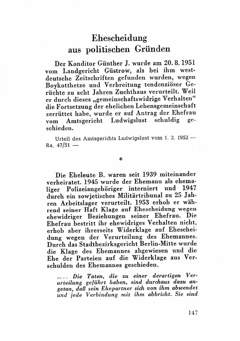 Katalog des Unrechts, Untersuchungsausschuß Freiheitlicher Juristen (UfJ) [Bundesrepublik Deutschland (BRD)] 1956, Seite 147 (Kat. UnR. UfJ BRD 1956, S. 147)