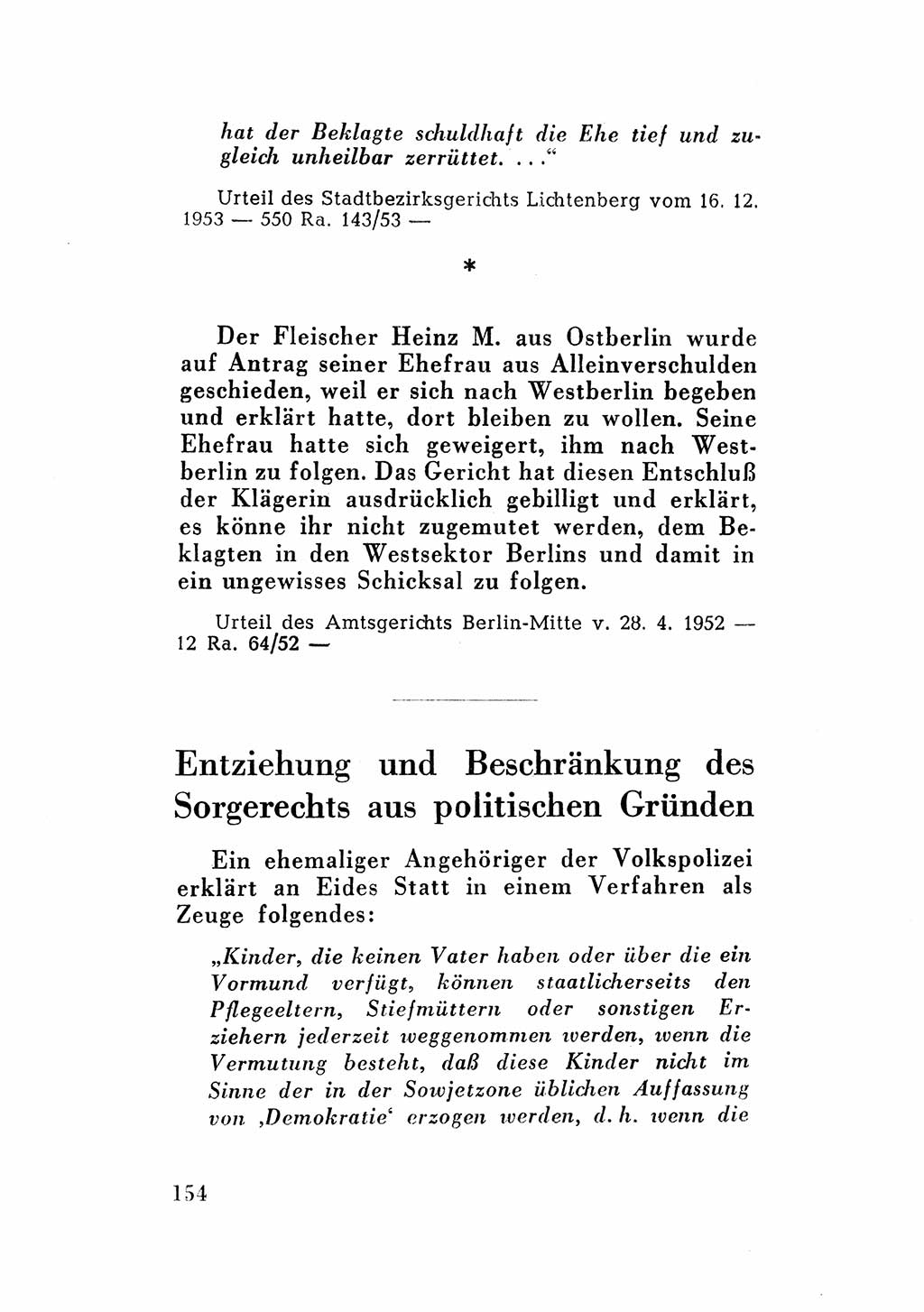 Katalog des Unrechts, Untersuchungsausschuß Freiheitlicher Juristen (UfJ) [Bundesrepublik Deutschland (BRD)] 1956, Seite 154 (Kat. UnR. UfJ BRD 1956, S. 154)